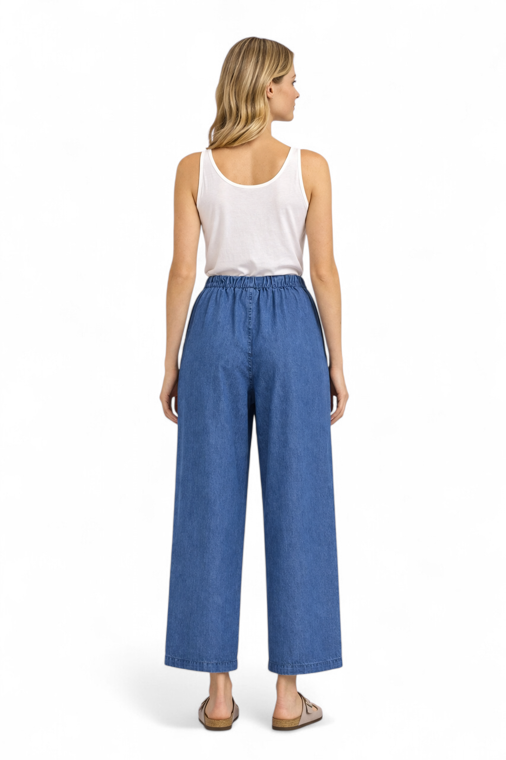 Panta in chambray 100% cotone - SHE_FLORENCE_LAB