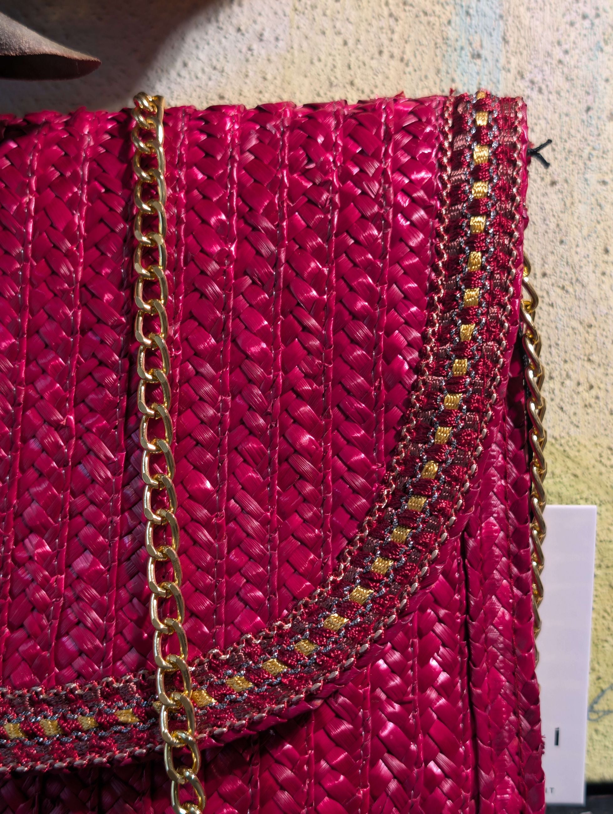 POCHETTE SAMI 26 IN PAGLIA ROSSO - NALI'