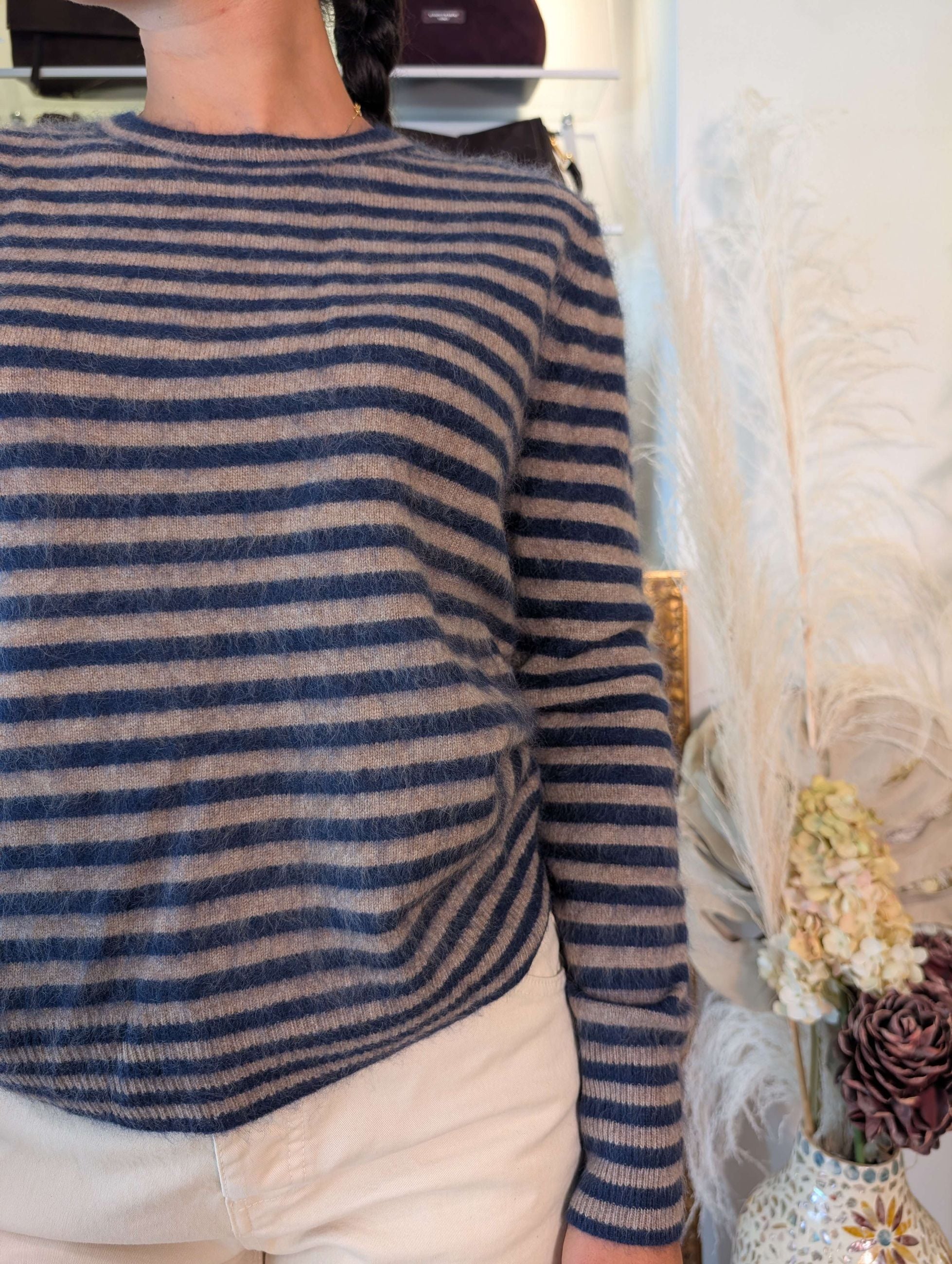 Maglia french stripes multicolor lana-cachemire - TENSIONE IN
