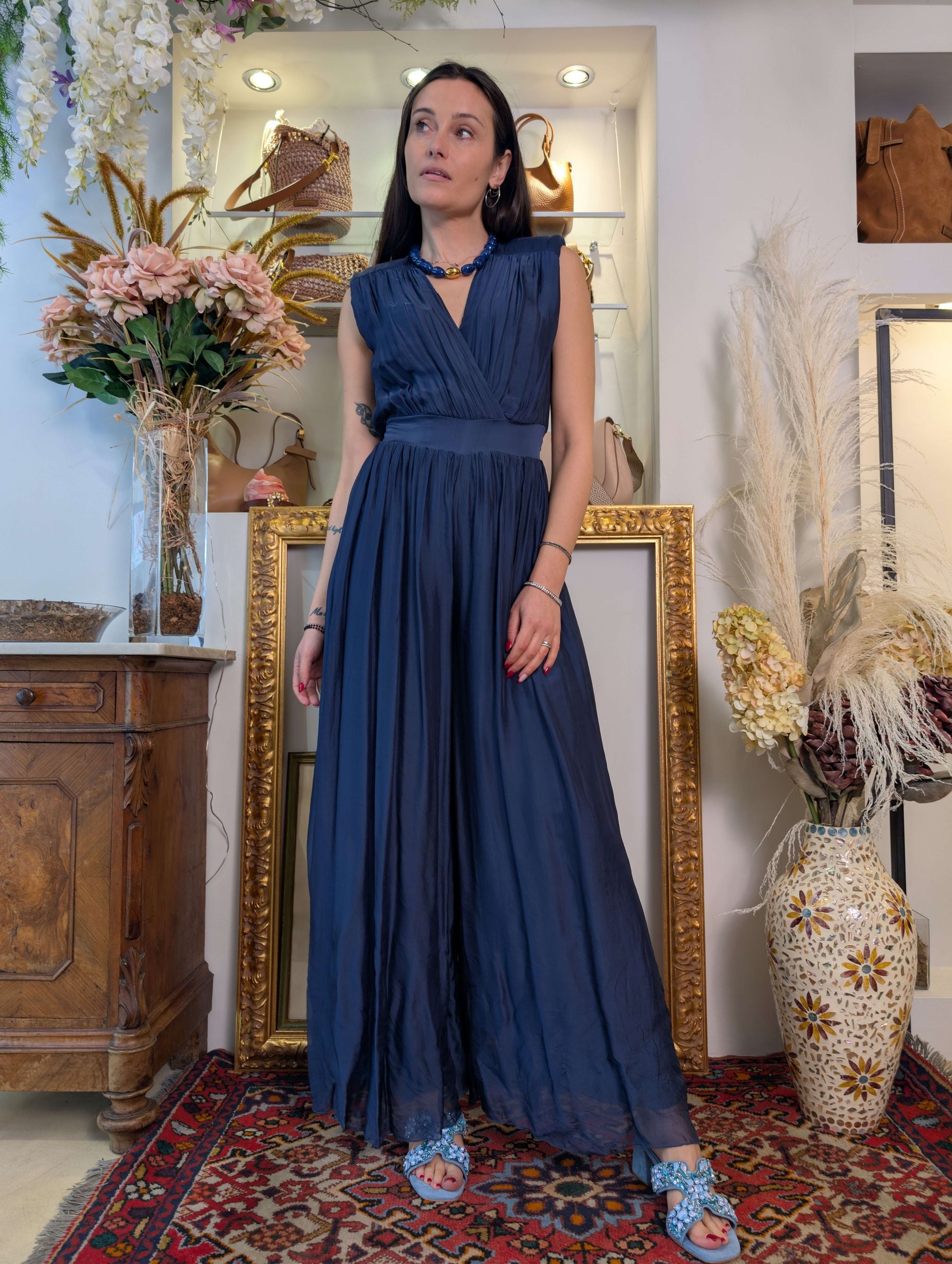 Jumpsuit smanicata in misto seta - HAVE ONE