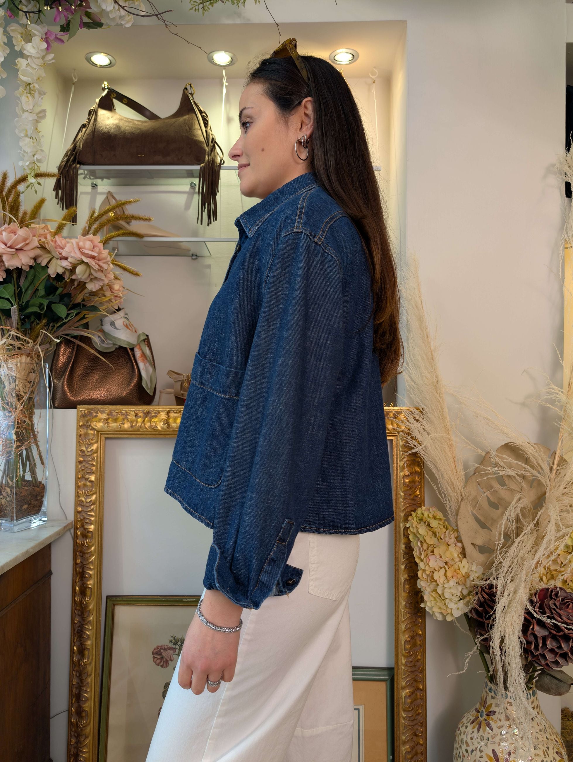 Giacca-camicia oversize in denim - Sandro Ferrone