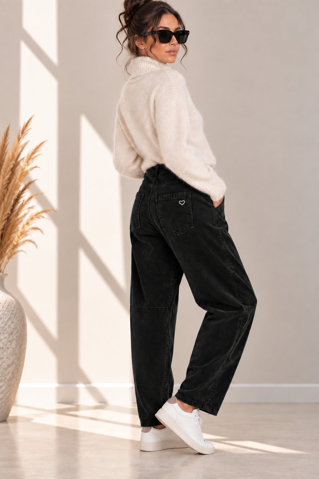 Pantalone barrel in velluto a coste - PLEASE
