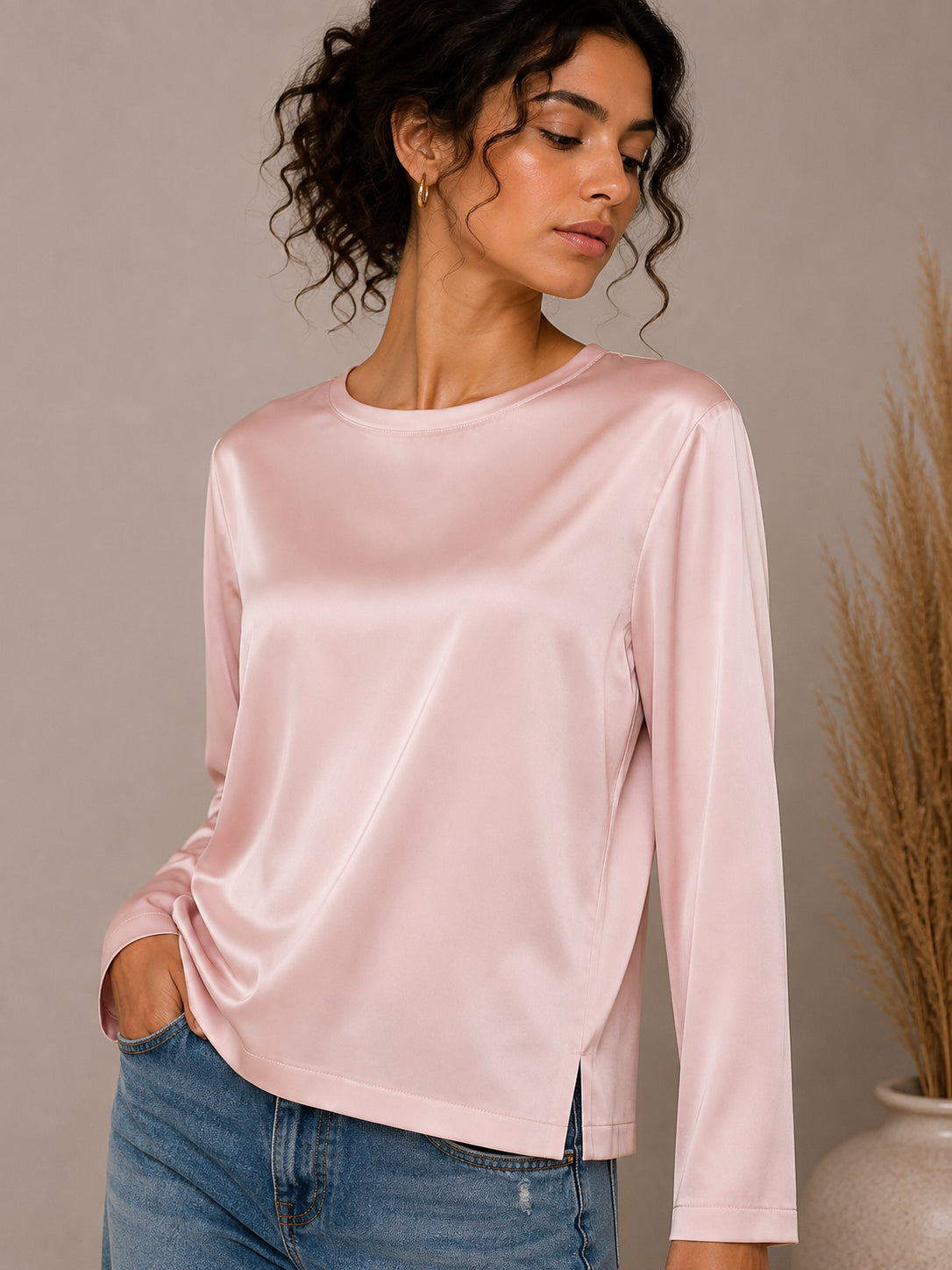 Satin Fluid Blouse - SHE_FLORENCE_LAB
