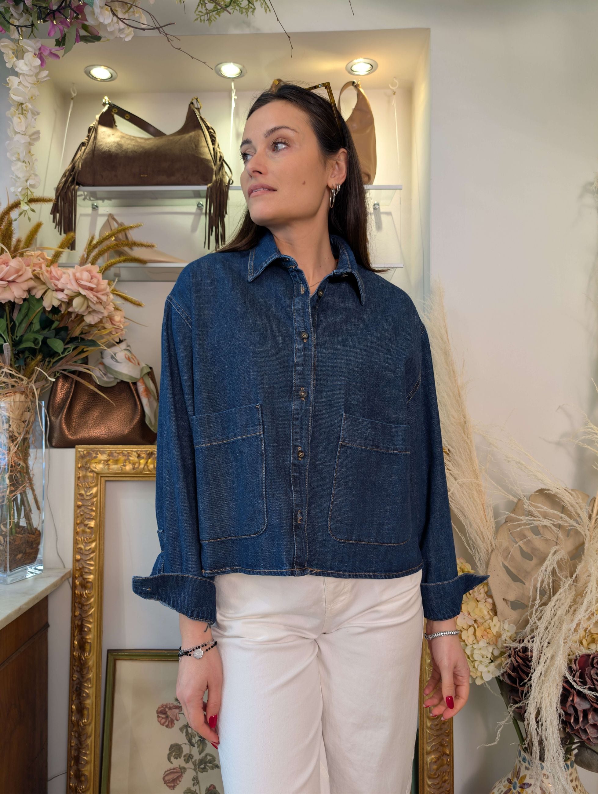Giacca-camicia oversize in denim - Sandro Ferrone