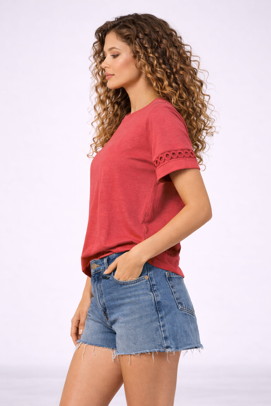 T-shirt con inserti in pizzo - MARKUP DONNA
