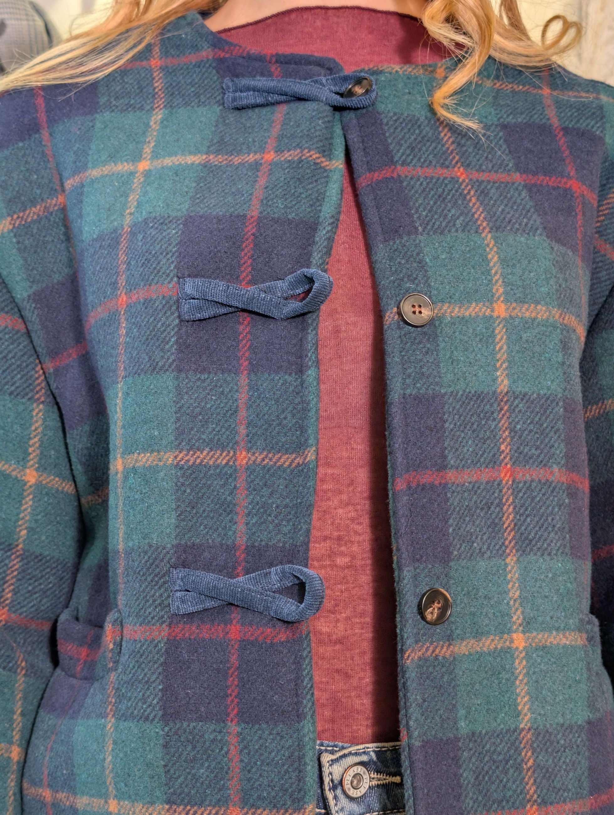 Giacca “Green Tales” in check plaid - SHE_FLORENCE_LAB