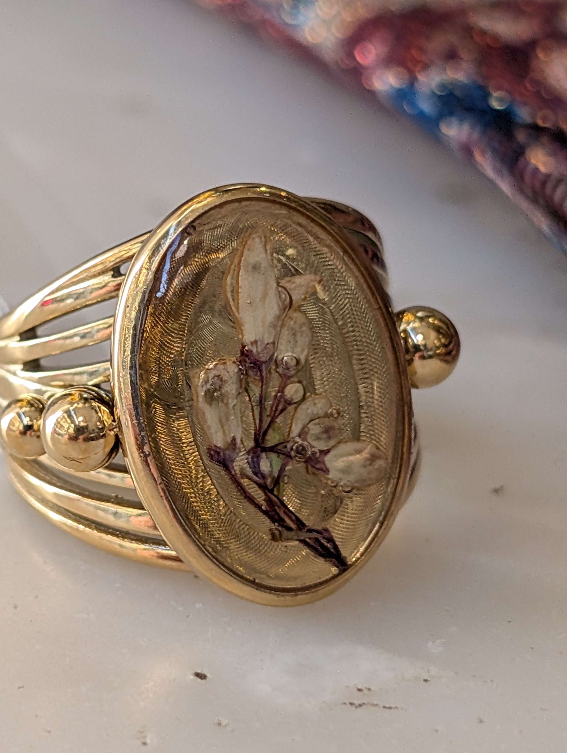 ANELLO VINTAGE CON FOGLIA ORO - NALI'