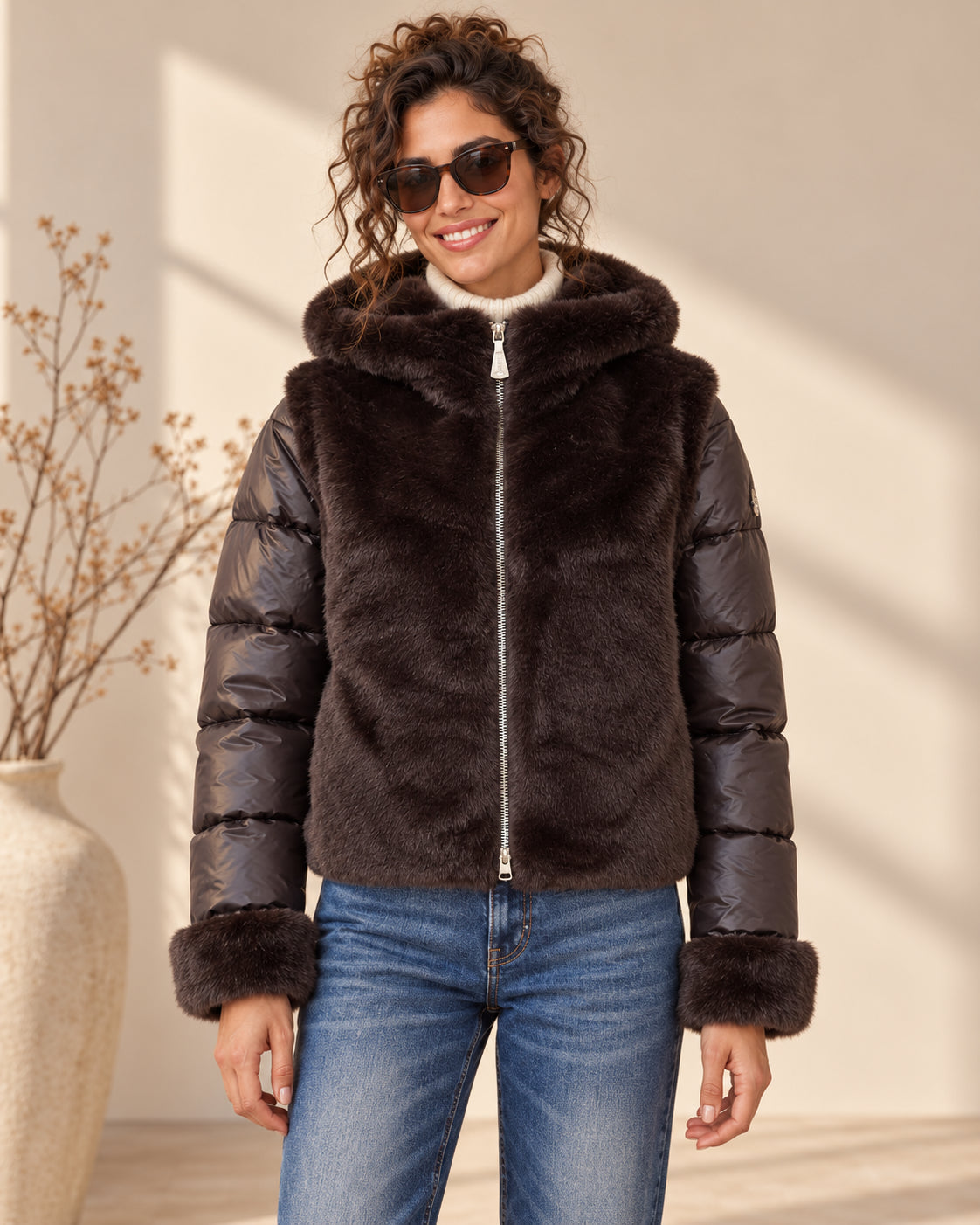 Bomber MARKUP in Faux Fur e Piumino Animal Free - MARKUP DONNA