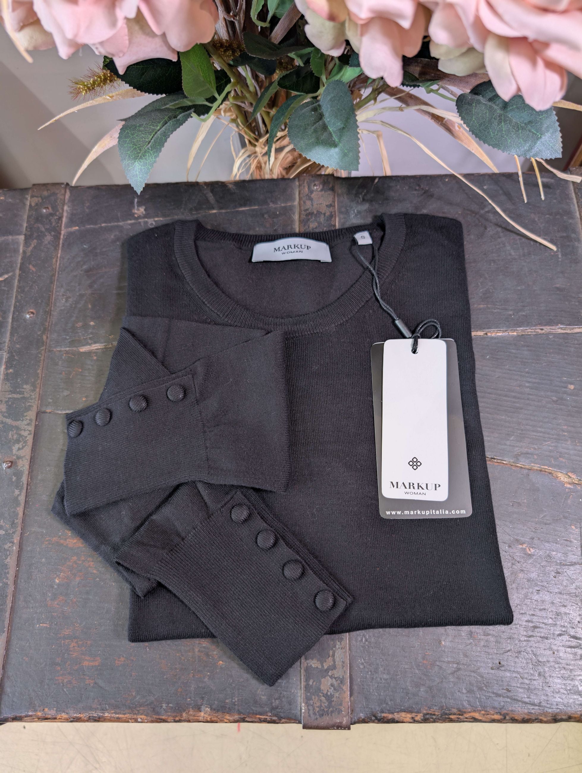 Maglioncino paricollo con bottoncini ai polsi - MARKUP DONNA