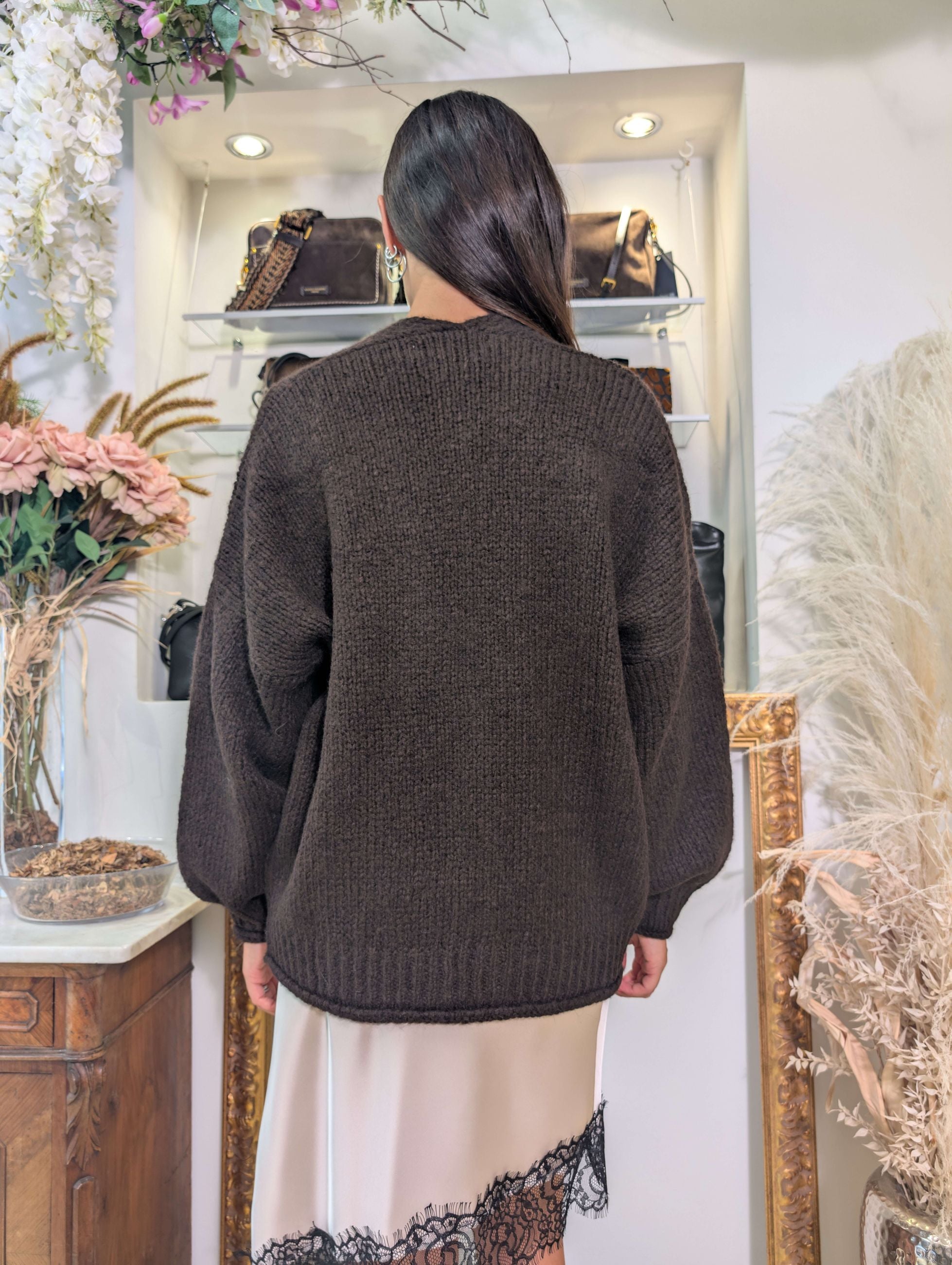 Cardigan Oversized Fit a 3 Bottoni – Finezza 3 con Maniche Balloon - HAVE ONE