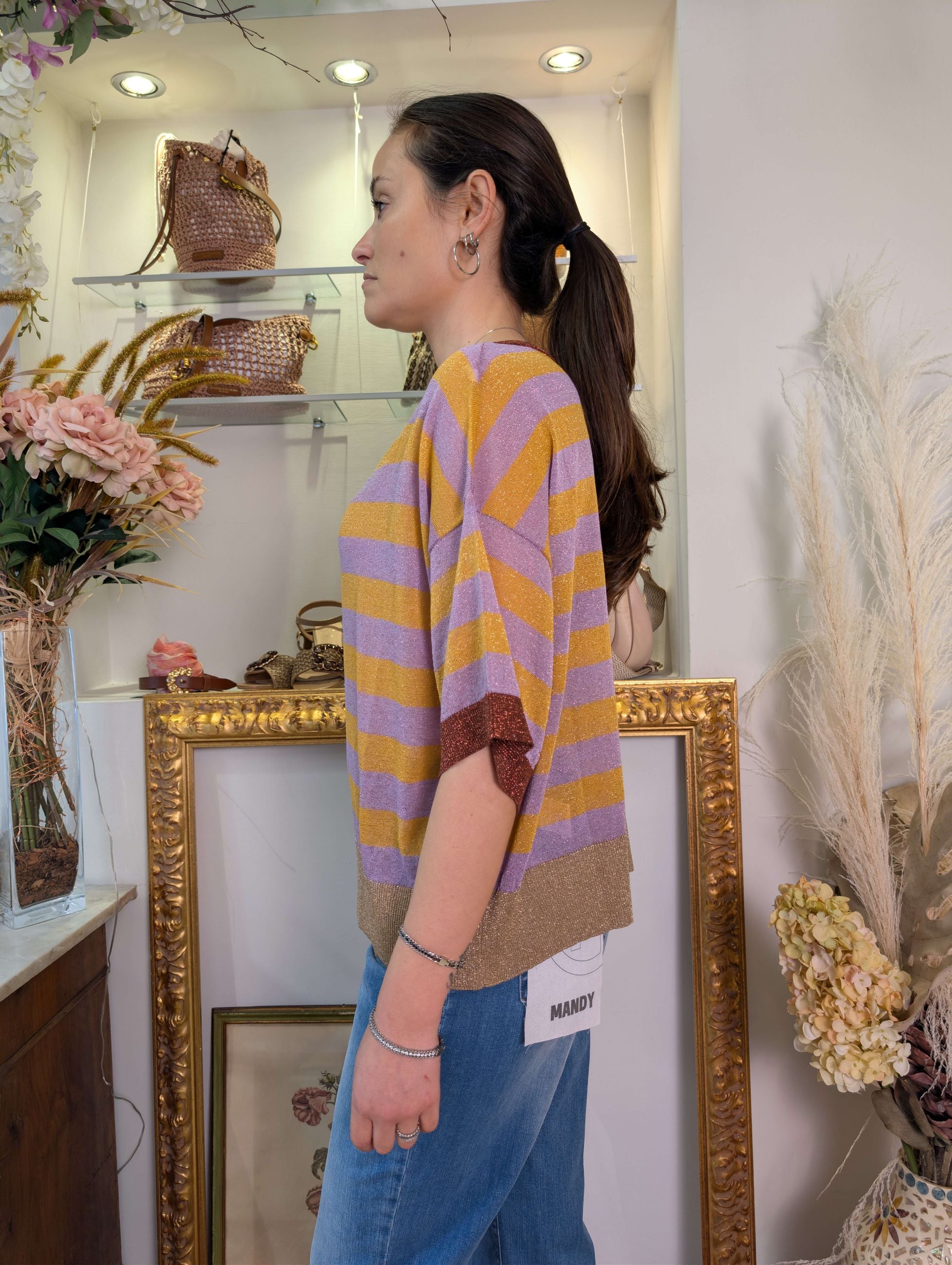 Maglia rigata multicolor con lurex - DIXIE