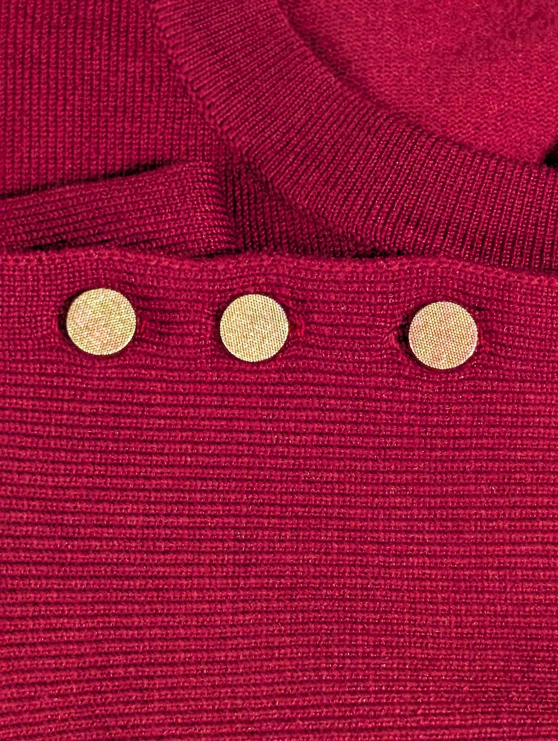 Maglioncino girocollo slim fit con bottoncini gold - SHE_FLORENCE_LAB