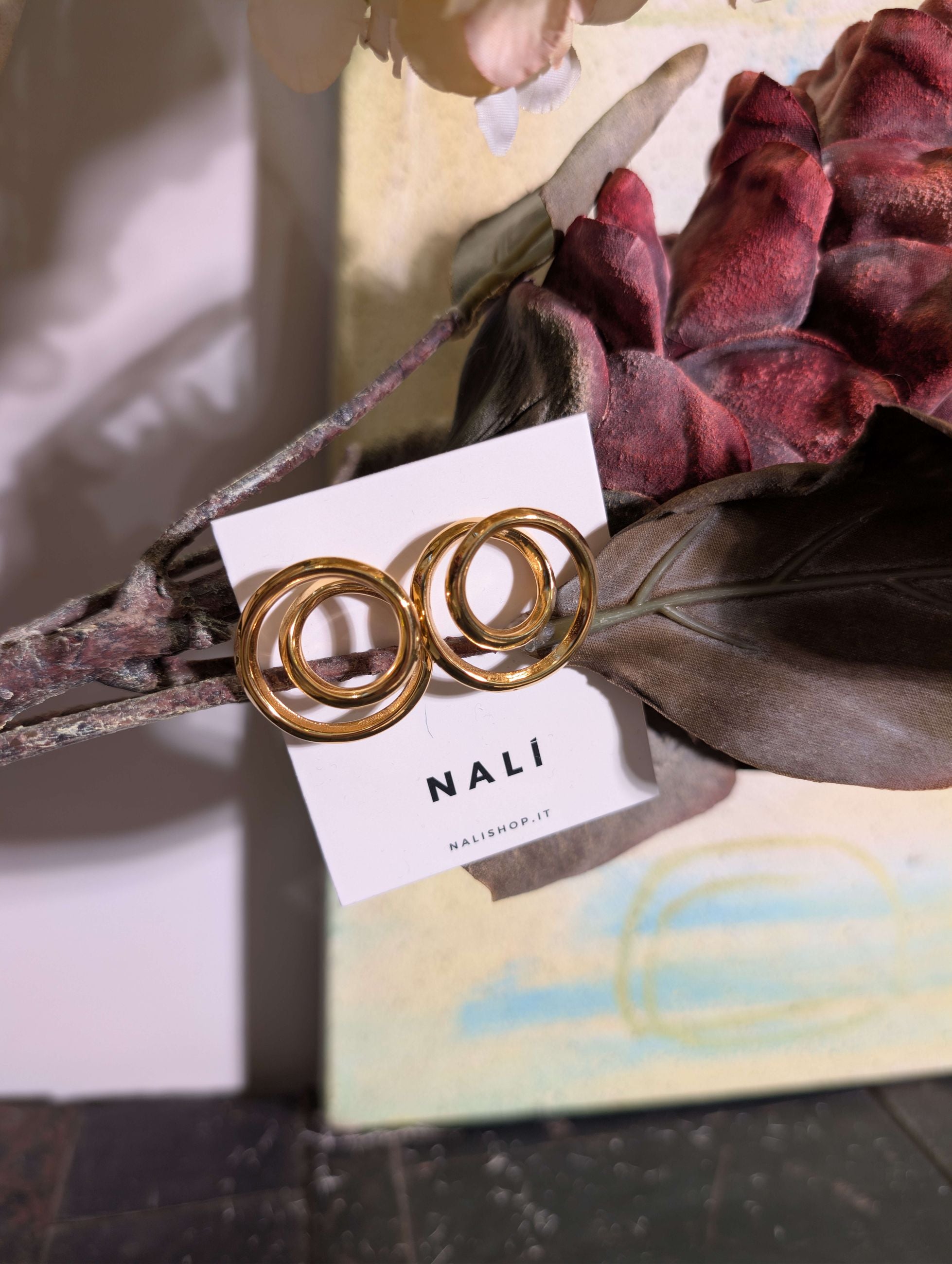 ORECCHINI DOPPIO INTRECCIO PLA. ORO 18K - NALI'