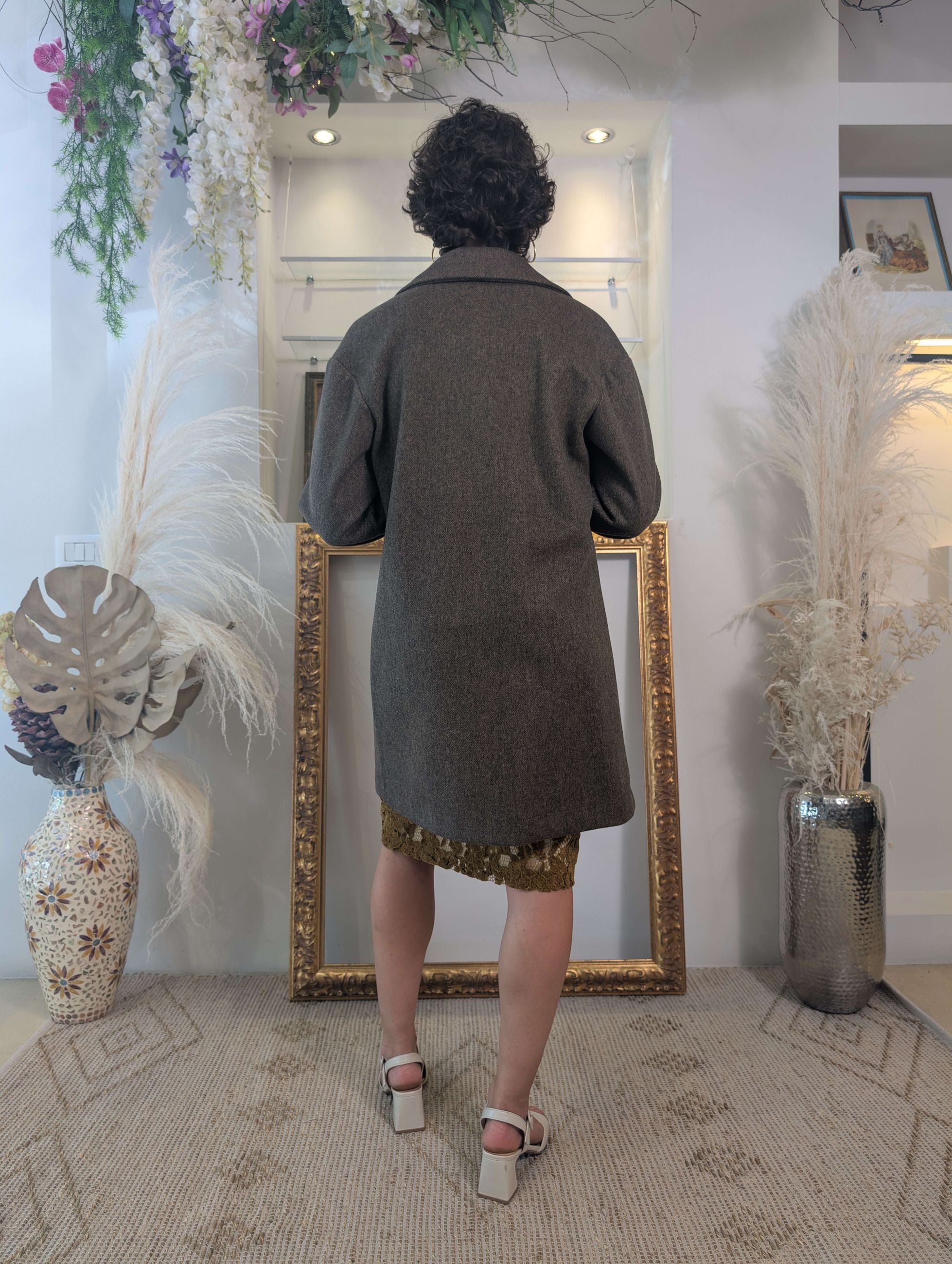 Cappotto melange con spille - LE SARTE DEL SOLE