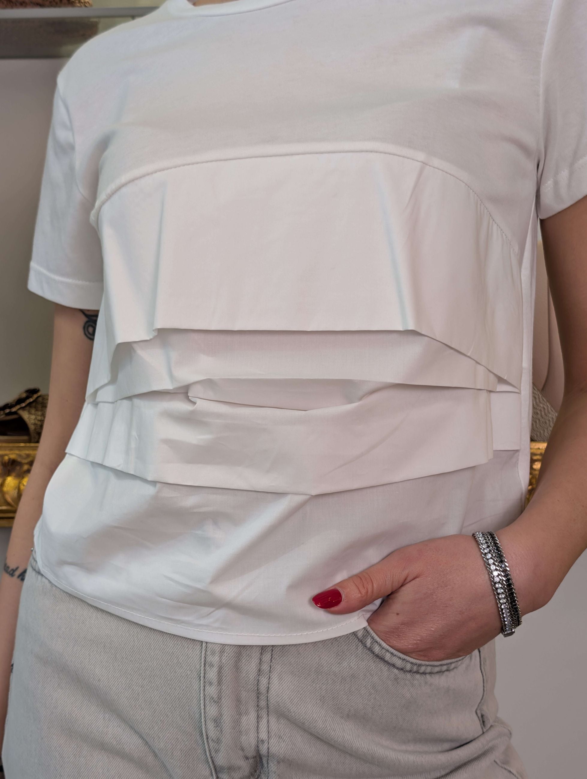 Blusa japan jersey e popeline - Sandro Ferrone