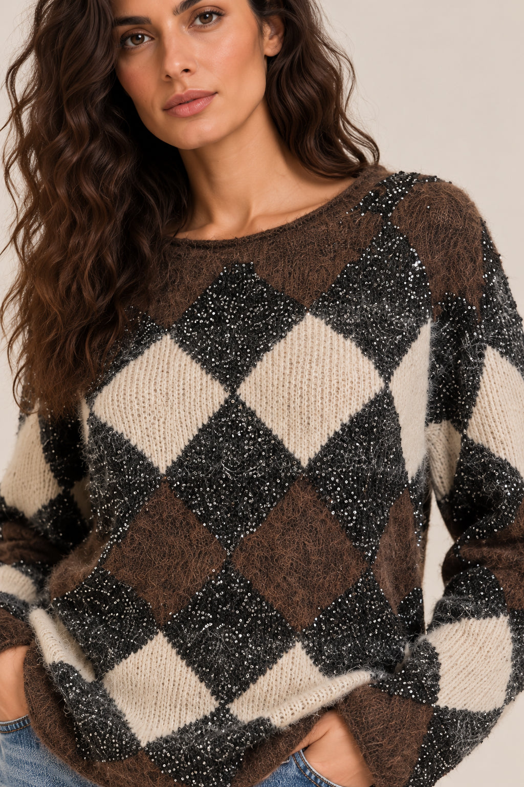 Argyle Sparkle Recycled Knit - MARKUP DONNA