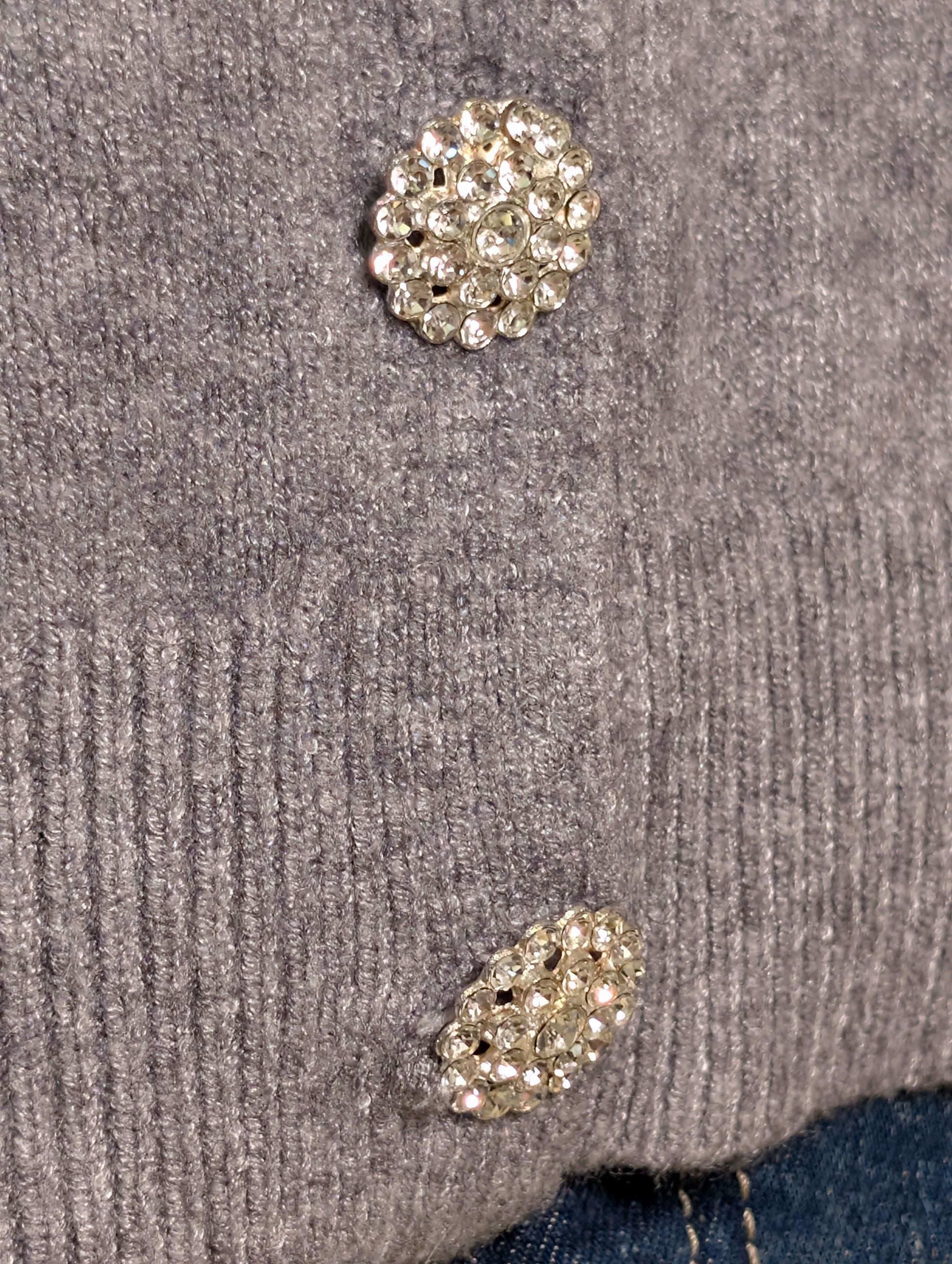 Cardigan cropped con bottoni gioiello - SHE_FLORENCE_LAB
