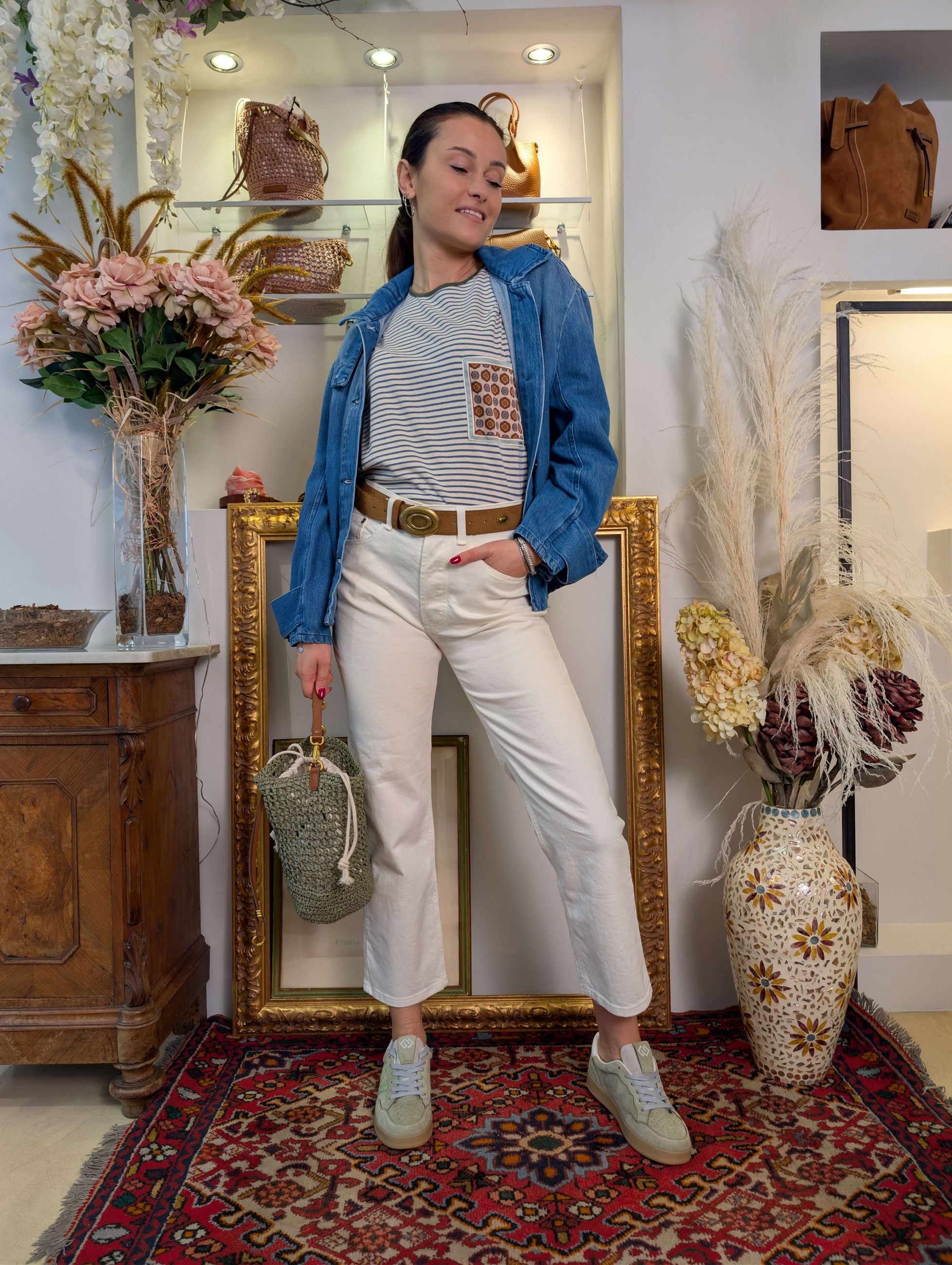 Trench corto in denim - PLEASE