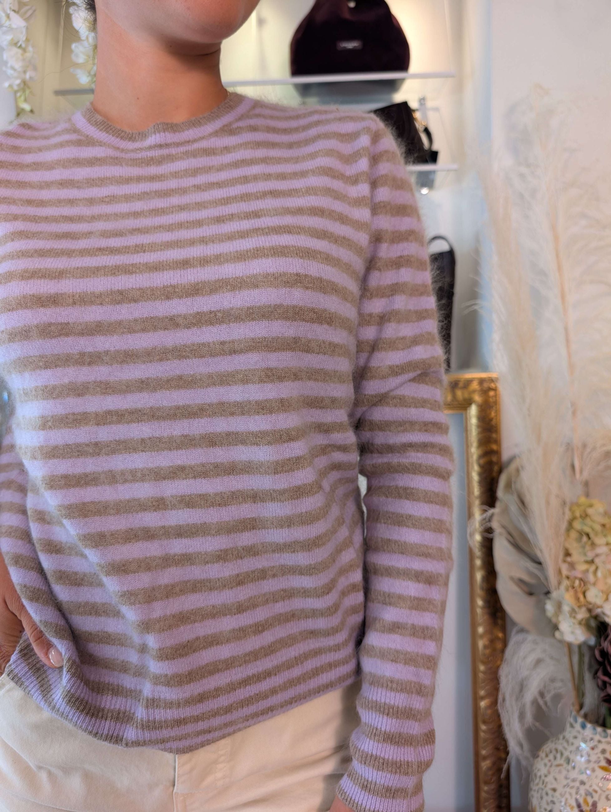 Maglia french stripes multicolor lana-cachemire - TENSIONE IN