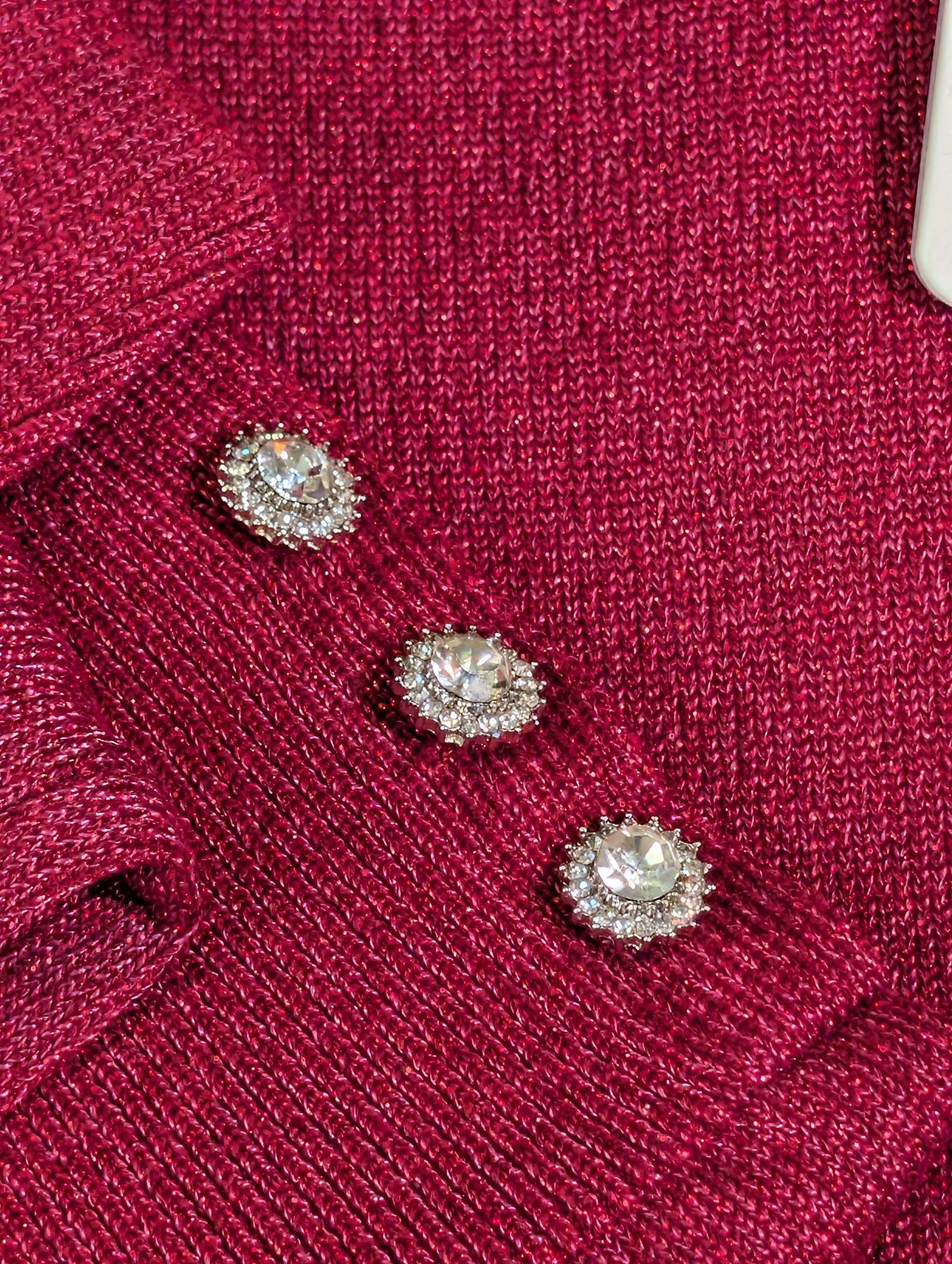 Maglia girocollo in lurex con bottoni gioiello - SHE_FLORENCE_LAB