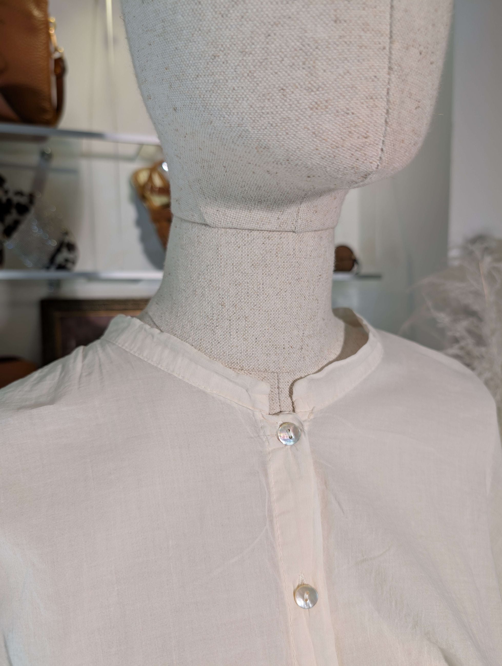 Camicia coreana in voile di cotone. - SHE_FLORENCE_LAB