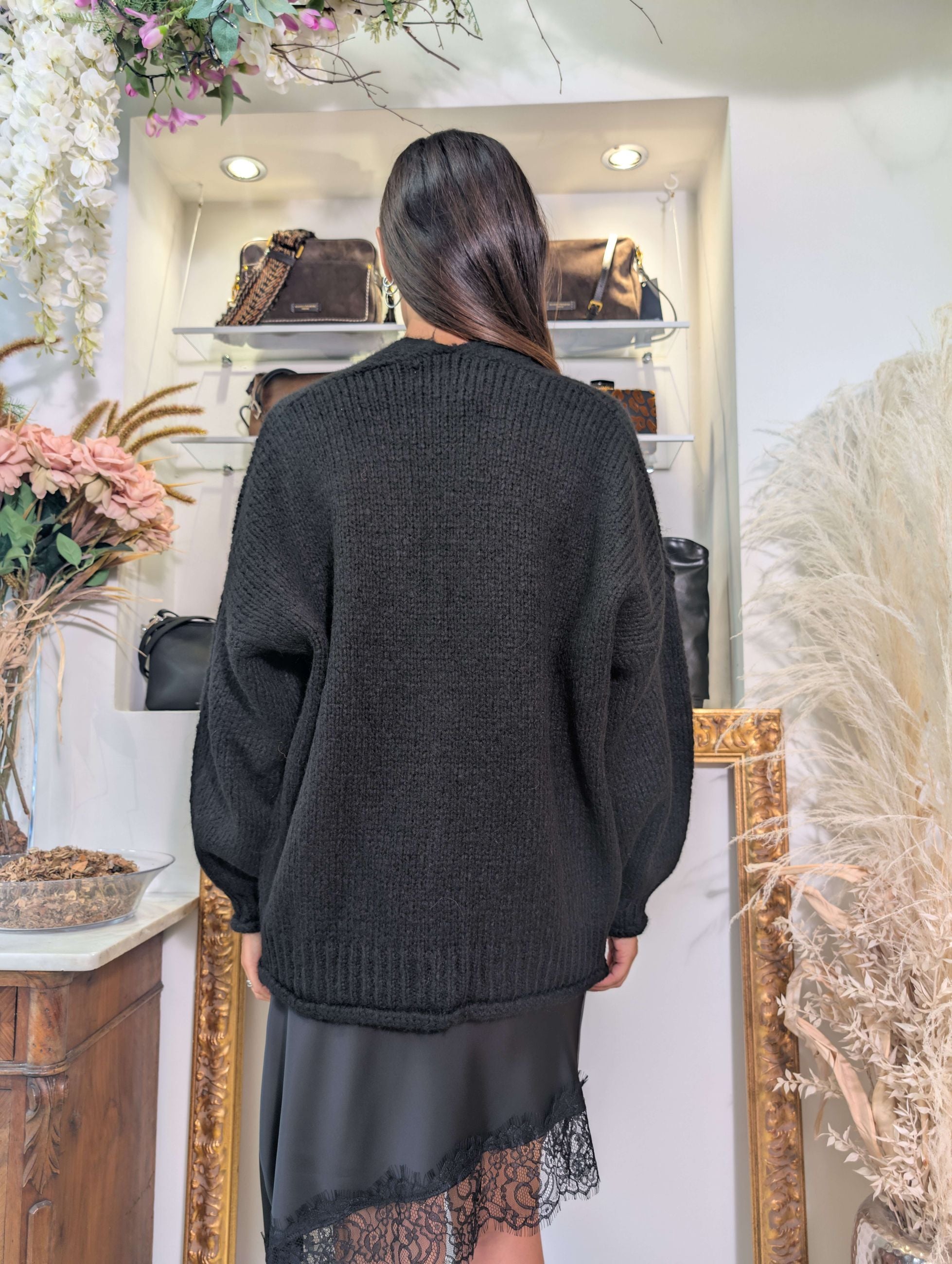 Cardigan Oversized Fit a 3 Bottoni – Finezza 3 con Maniche Balloon - HAVE ONE