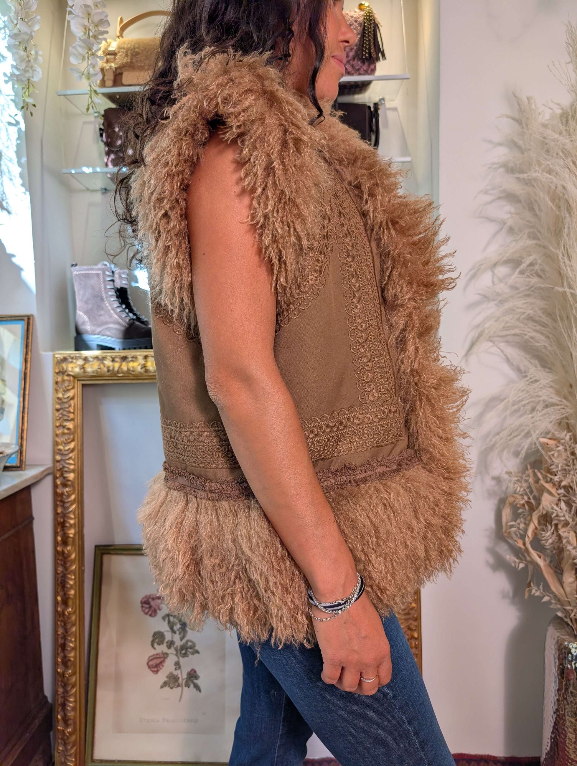 Gilet Mongolian Faux Fur - AMOSA