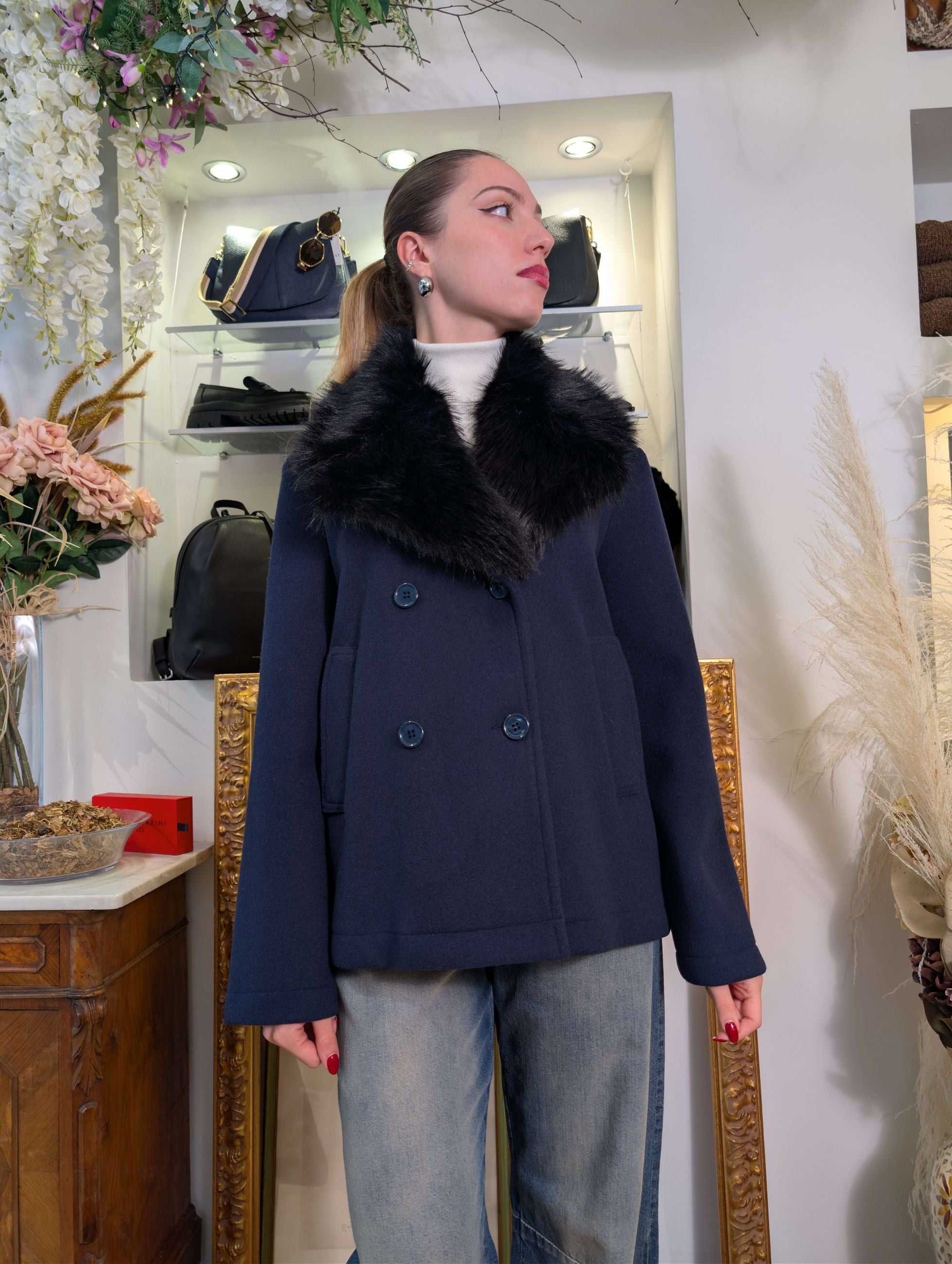 CABAN DOPPIOPETTO IN PANNO ACCOPPIATO -