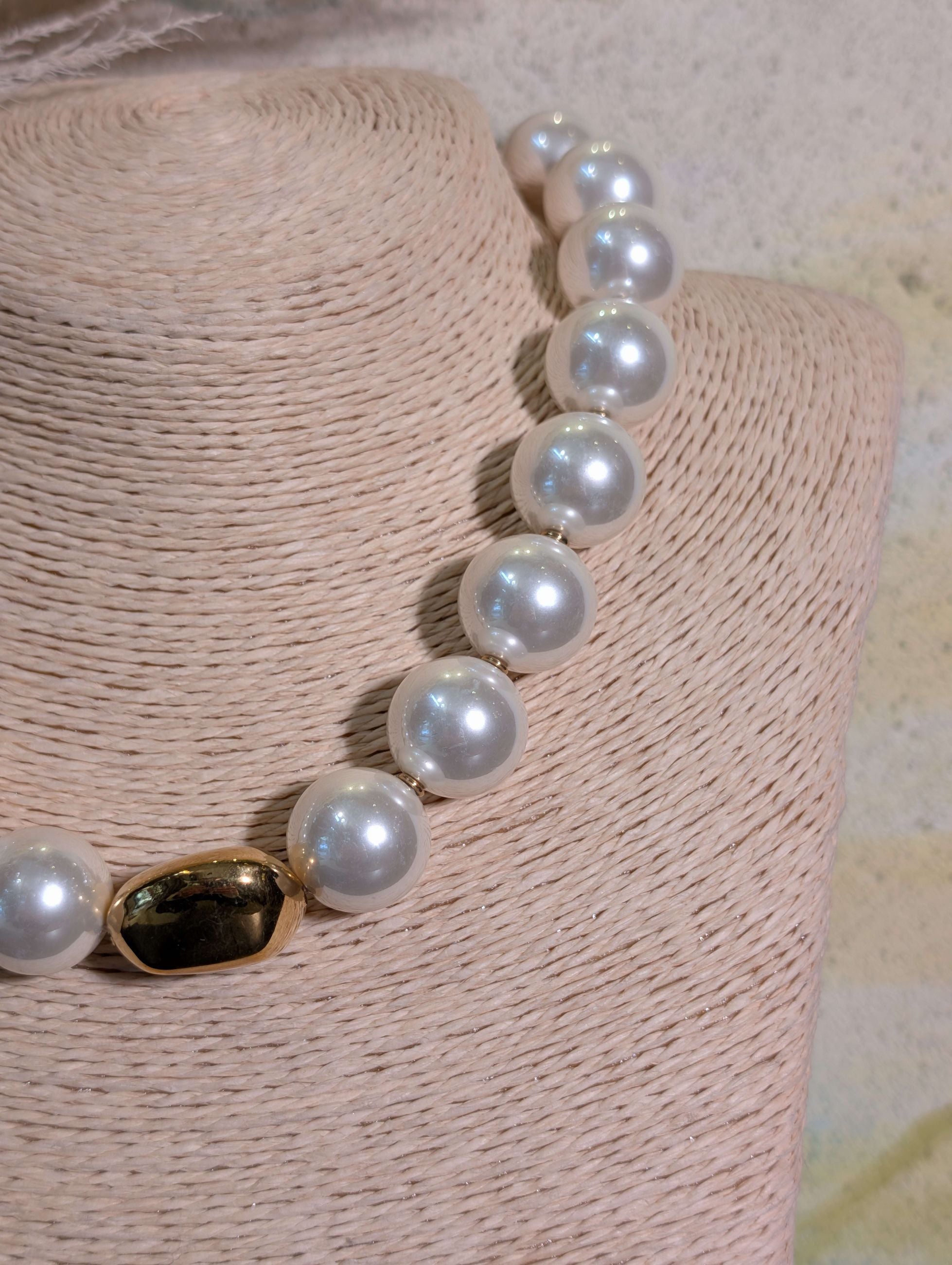 COLLANA PEARL CON ELEMENTO SFERA ORO - NALI'