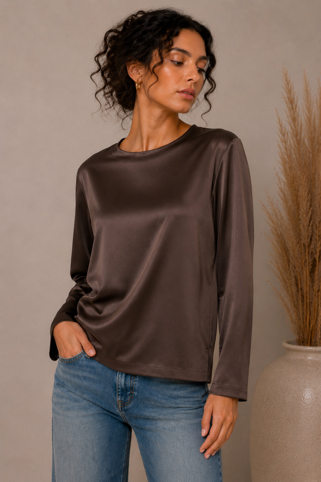 Satin Fluid Blouse - SHE_FLORENCE_LAB