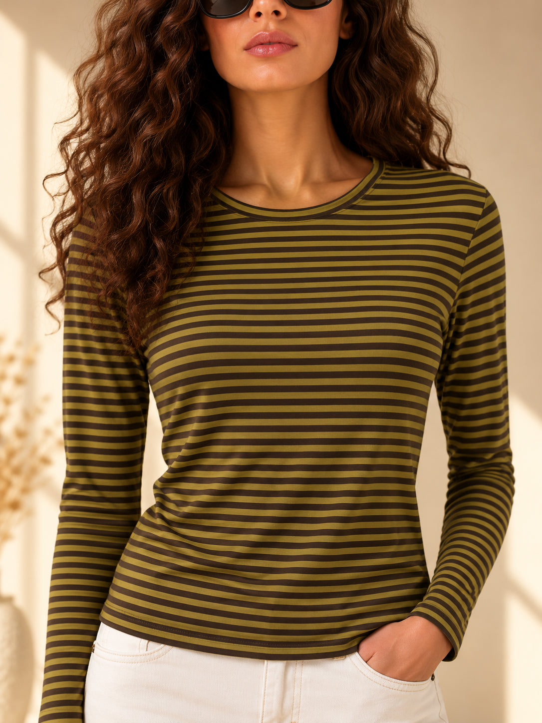 Maglia a Righe Slim Fit in Viscosa Stretch - SHE_FLORENCE_LAB