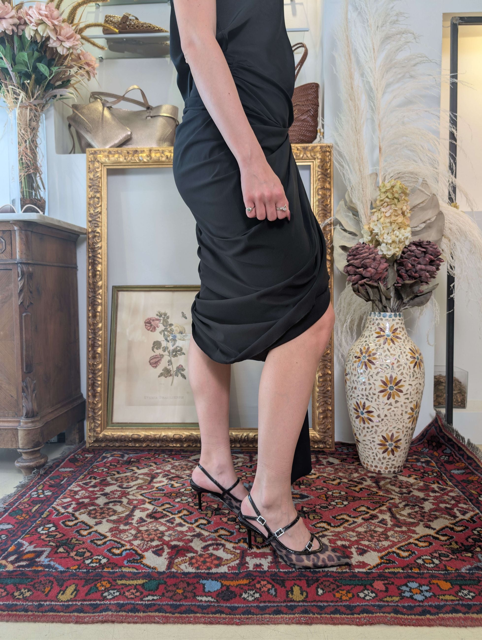 Gonna elasticizzata con drappeggi - TENSIONE IN