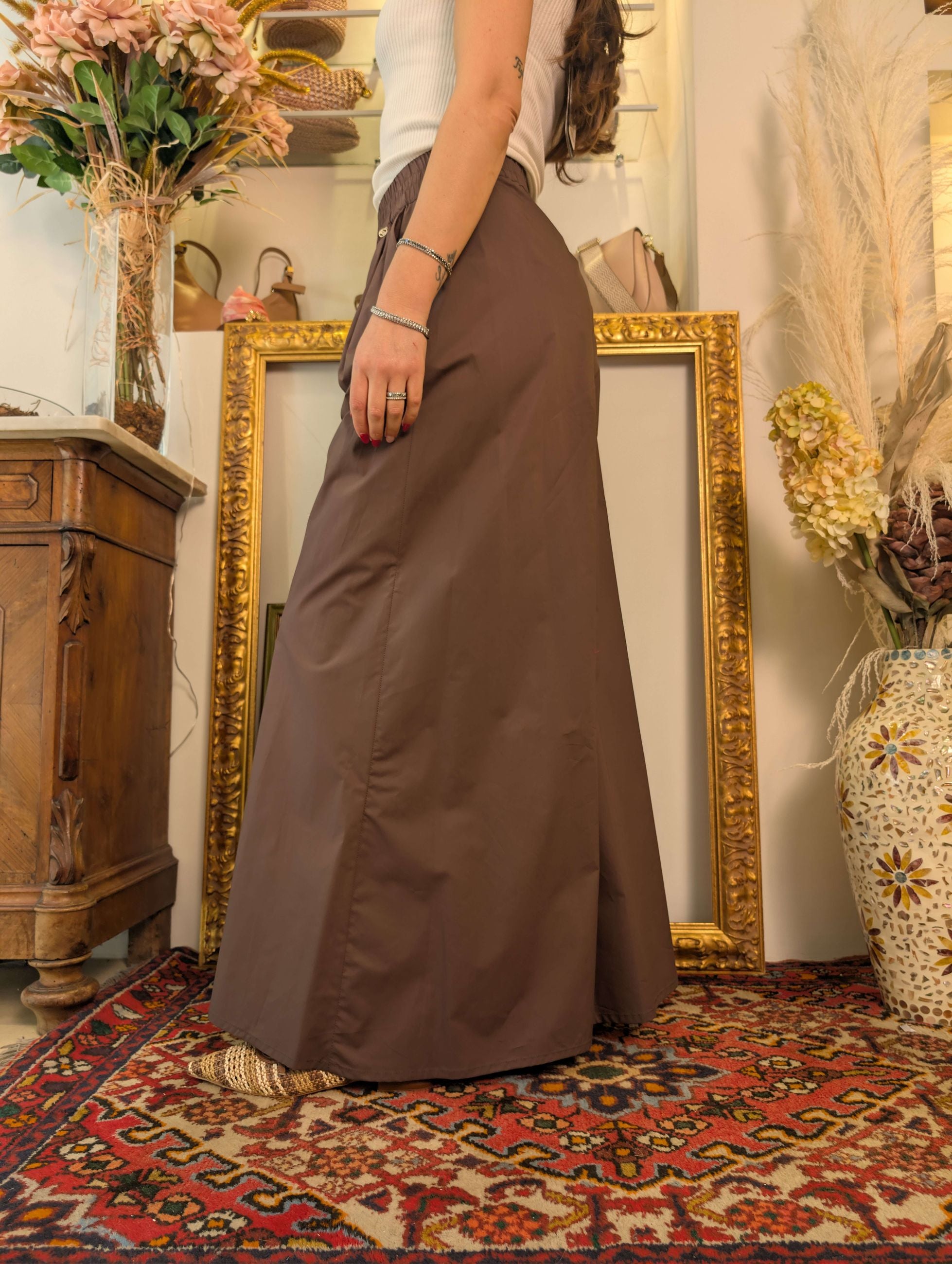 Panta palazzo in tela di cotone Le Sarte del Sole. - LE SARTE DEL SOLE