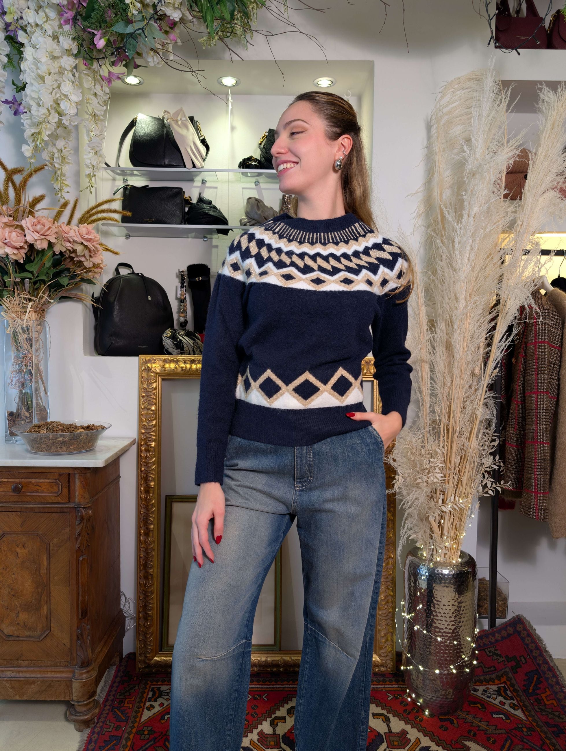 Maglia jacquard con lurex - MARKUP DONNA