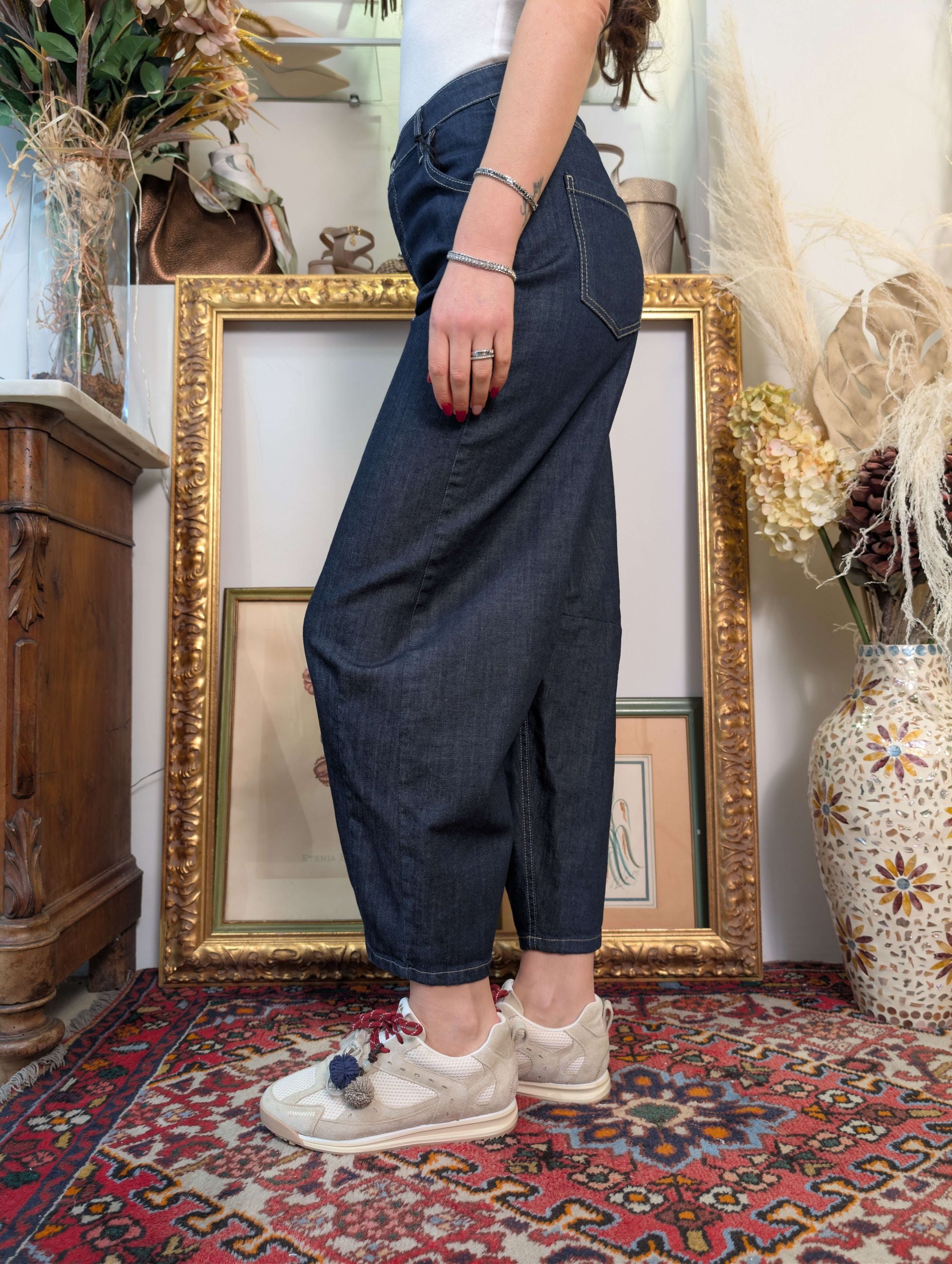 Panta baggy in denim blu - PLEASE