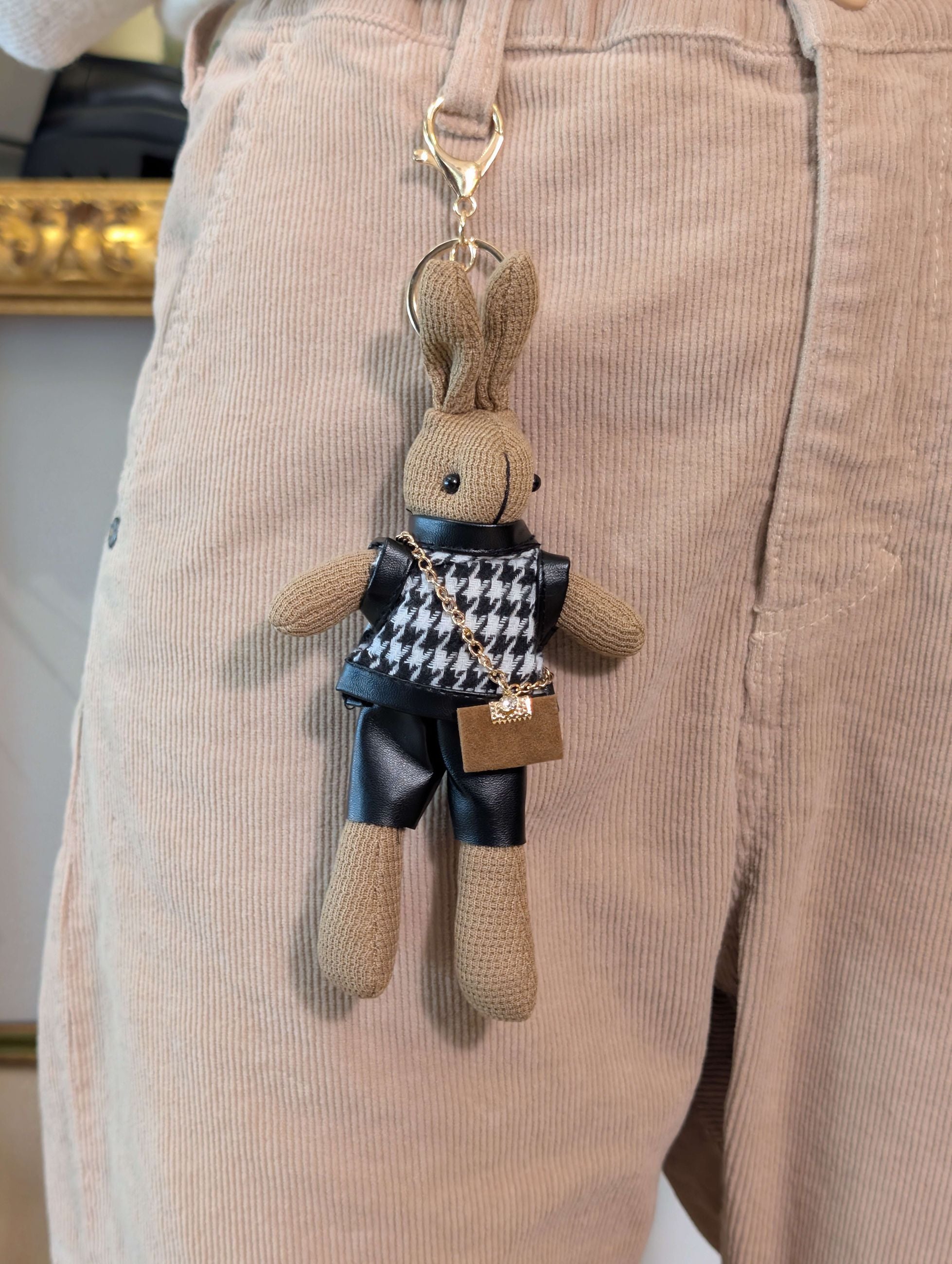 Panta chino in velluto con charm - PLEASE