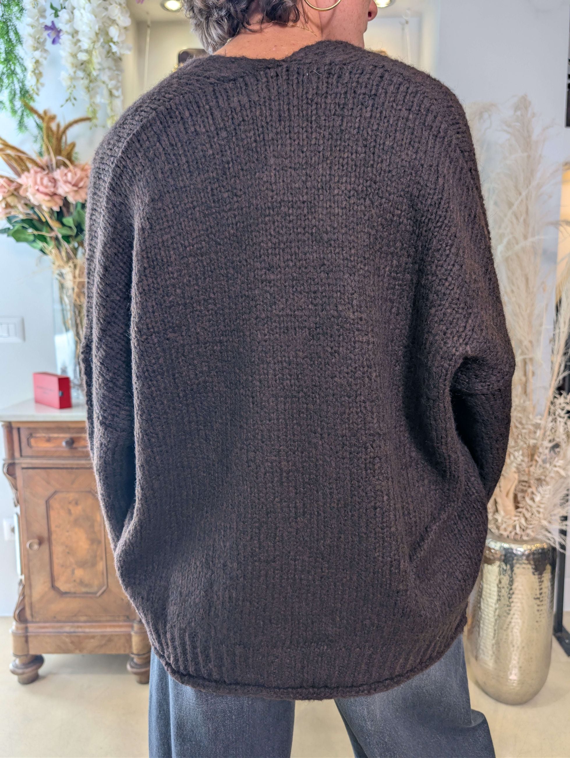 Cardigan Oversized Fit a 3 Bottoni – Finezza 3 con Maniche Balloon - HAVE ONE