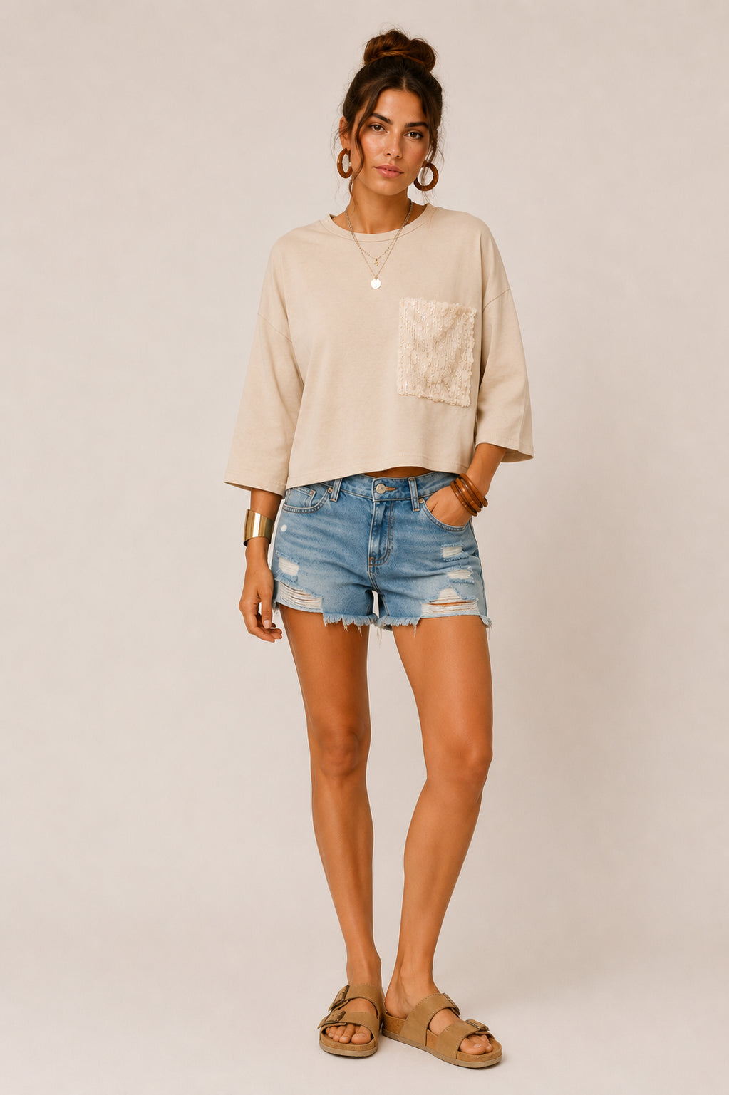 T-shirt tasca paillettes - TENSIONE IN