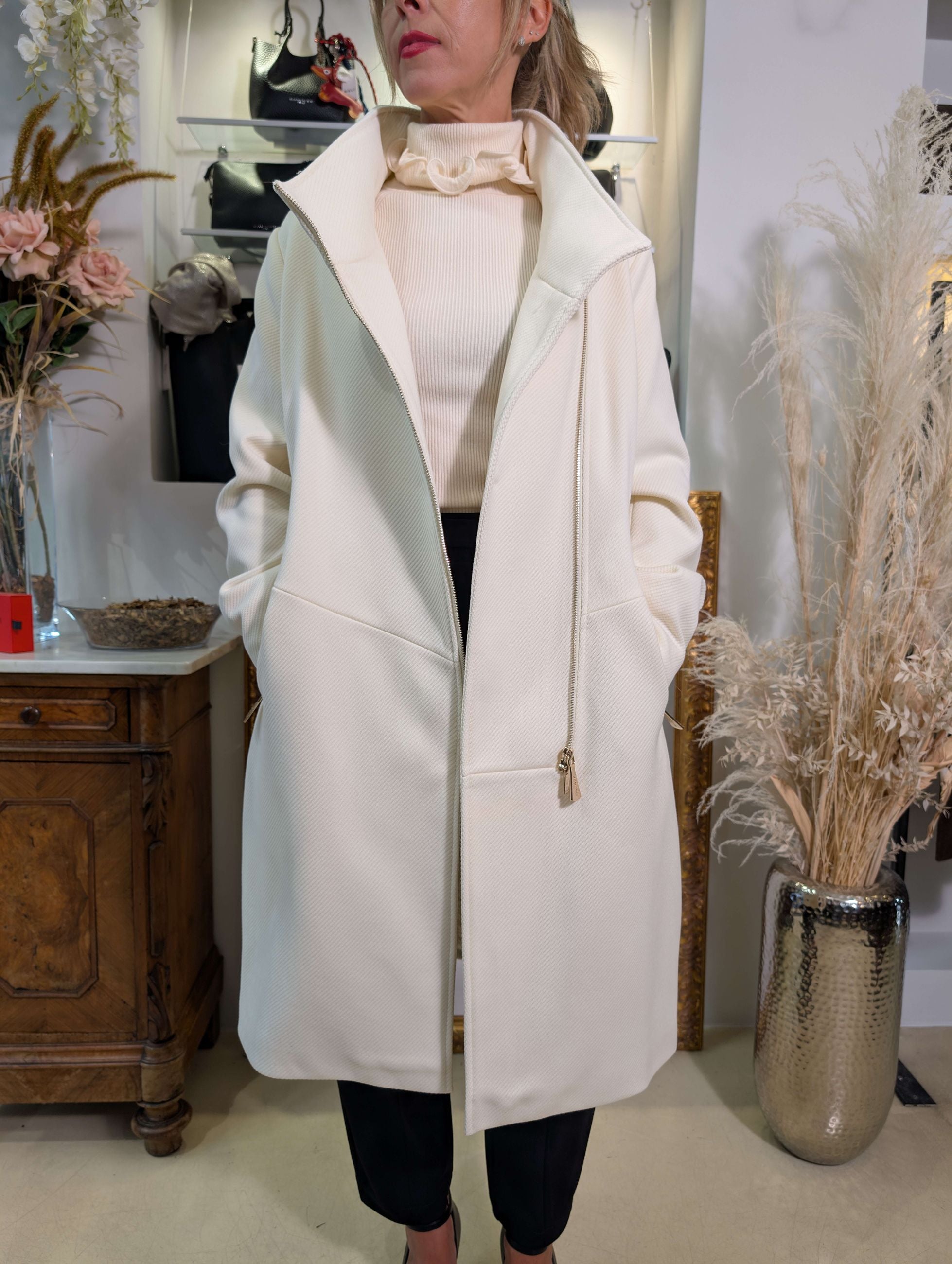 Cappotto midi in panno tecnico diagonale - MARKUP DONNA