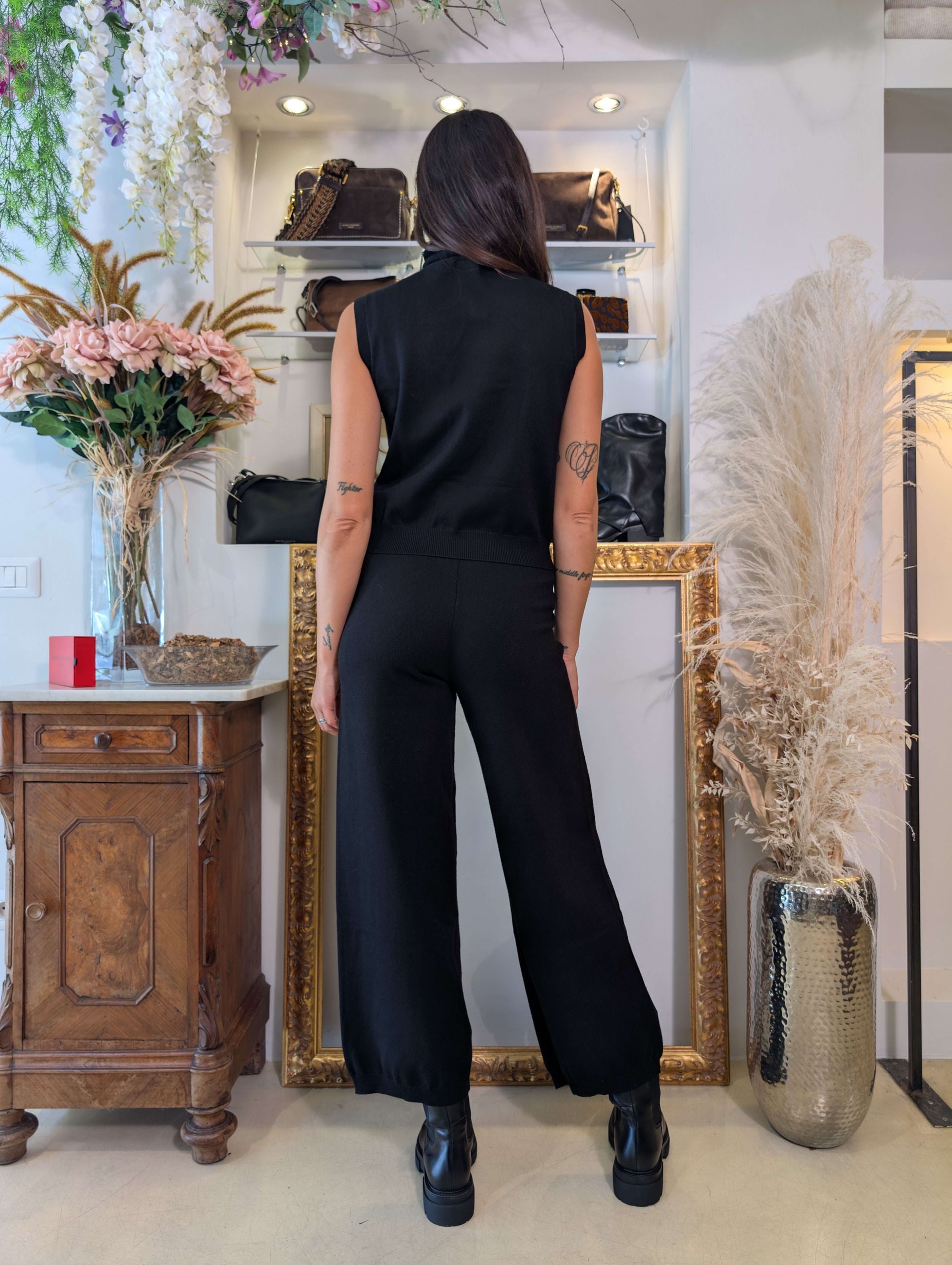 Set – Top smanicato e pantalone palazzo - Sandro Ferrone