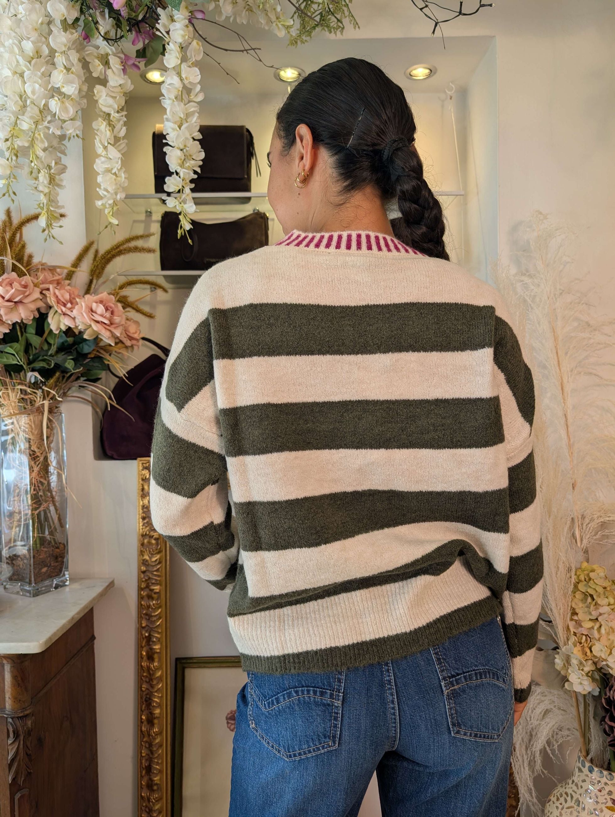 PULL PARICOLLO A RIGHE CON COLLO RIGATO - HAVE ONE