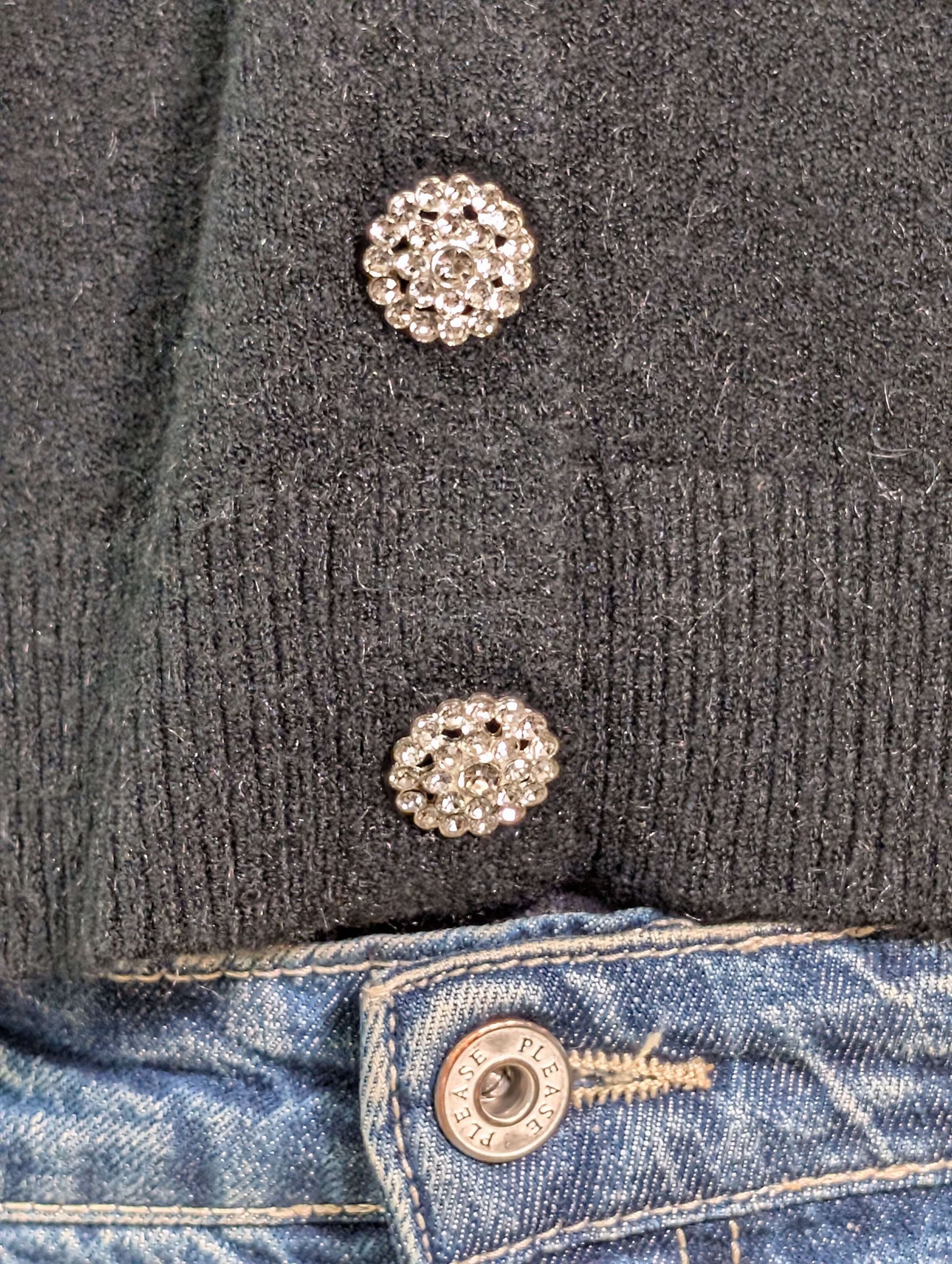 Cardigan cropped con bottoni gioiello - SHE_FLORENCE_LAB
