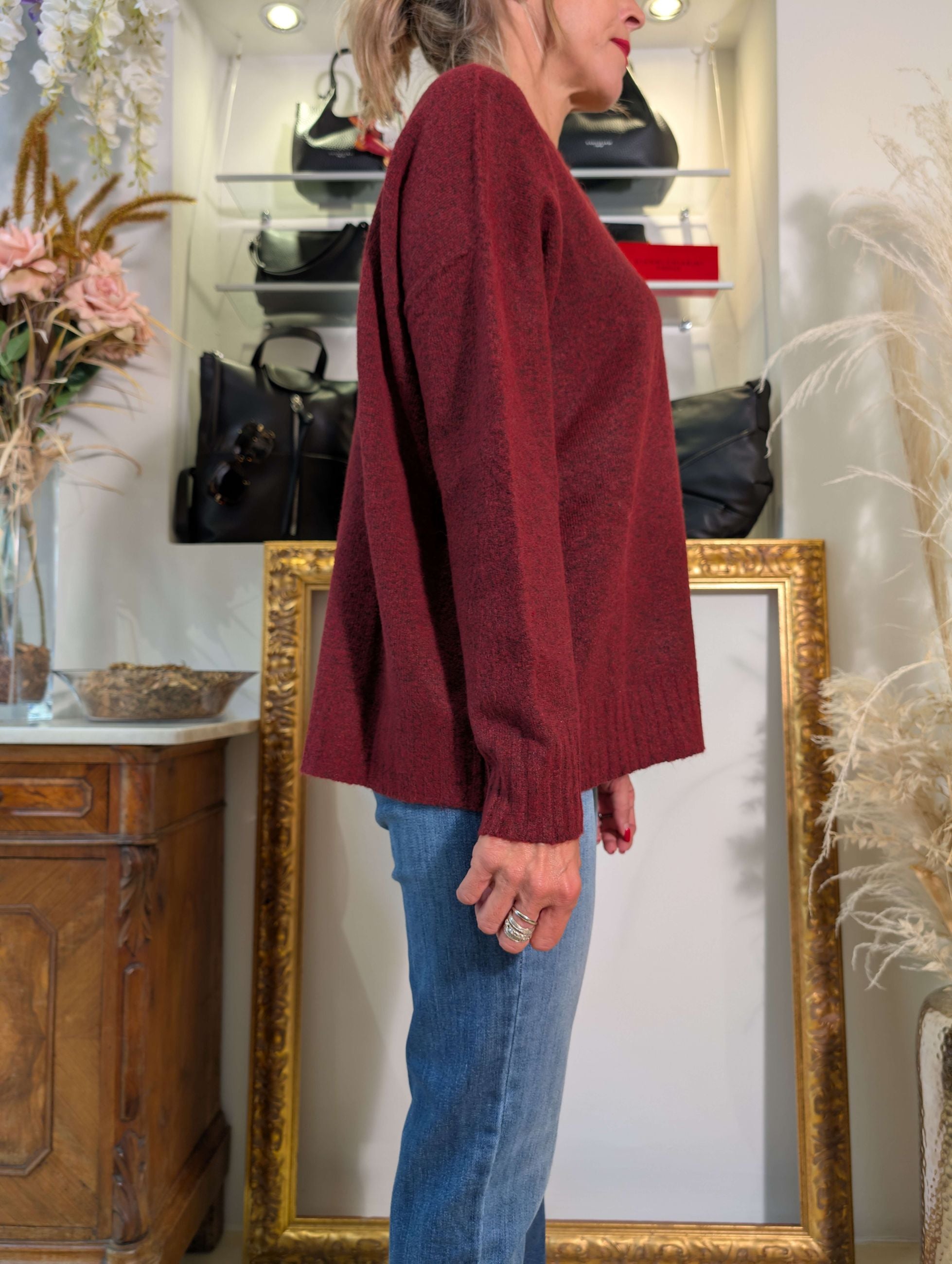 Maglia scollo a V in bouclé - SHE_FLORENCE_LAB