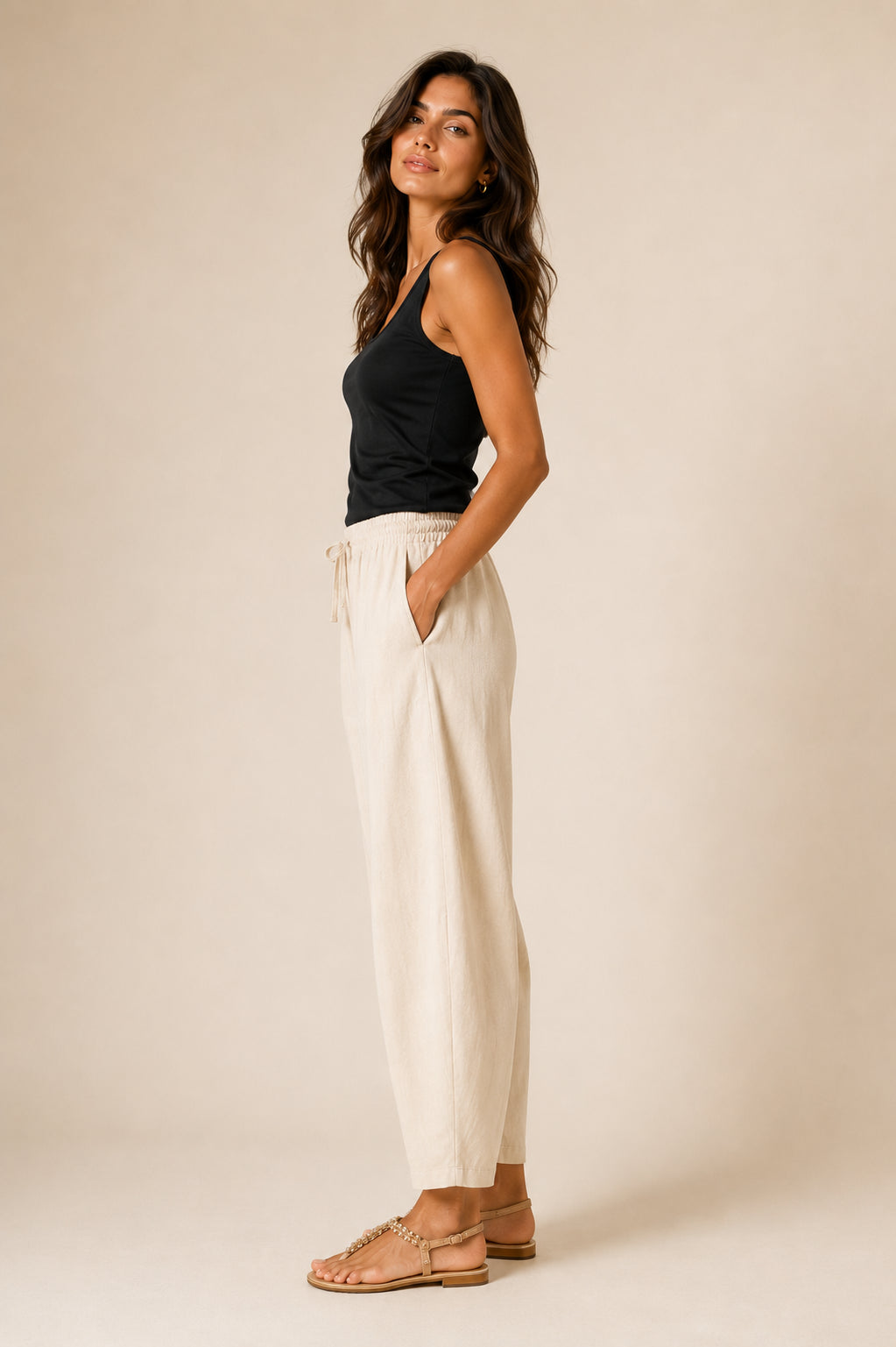 Panta barrel in lino - SHE_FLORENCE_LAB