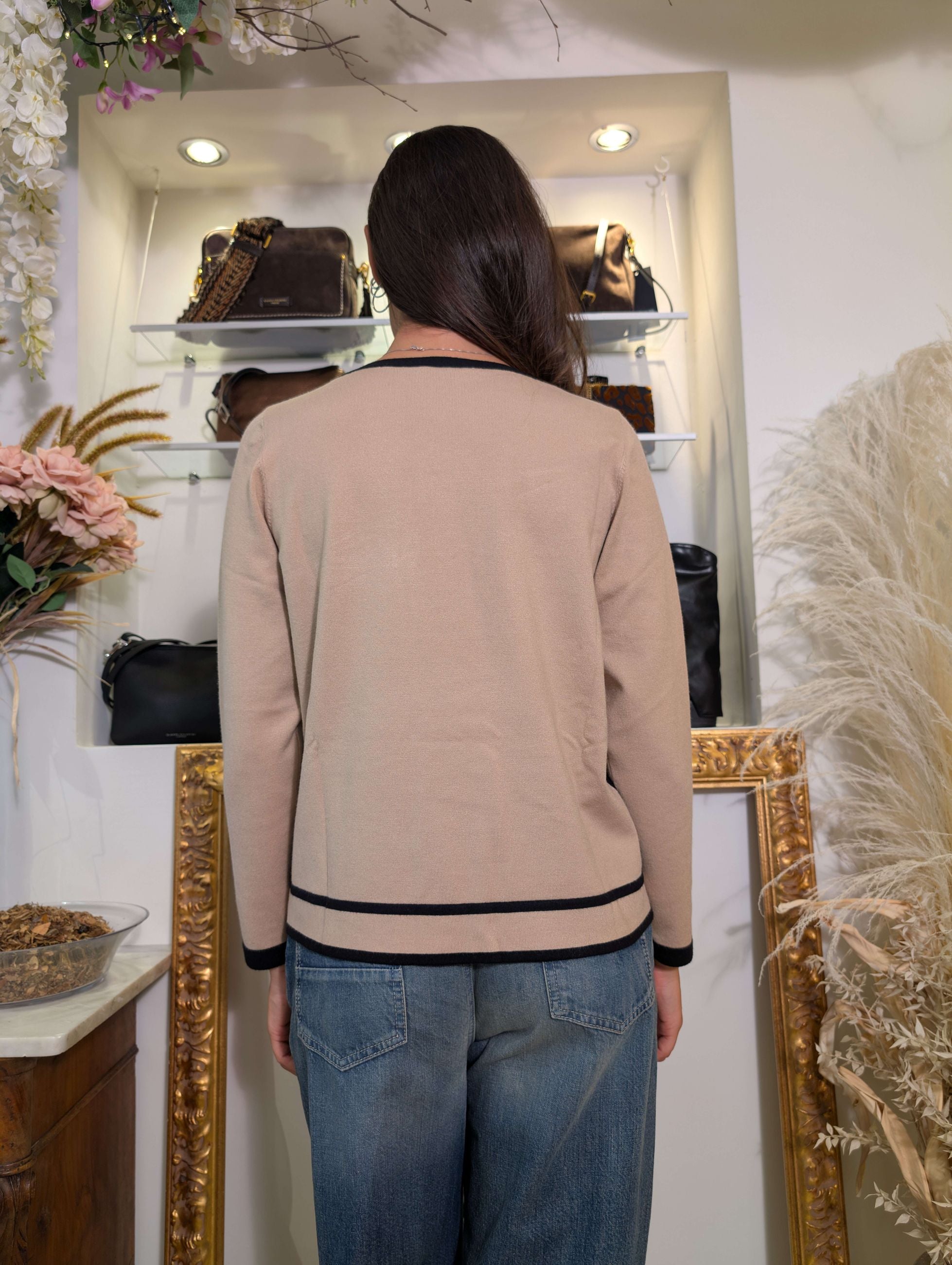 Maglia color block scollo a barchetta – Finezza 12 - LOLA by Sandro Ferrone