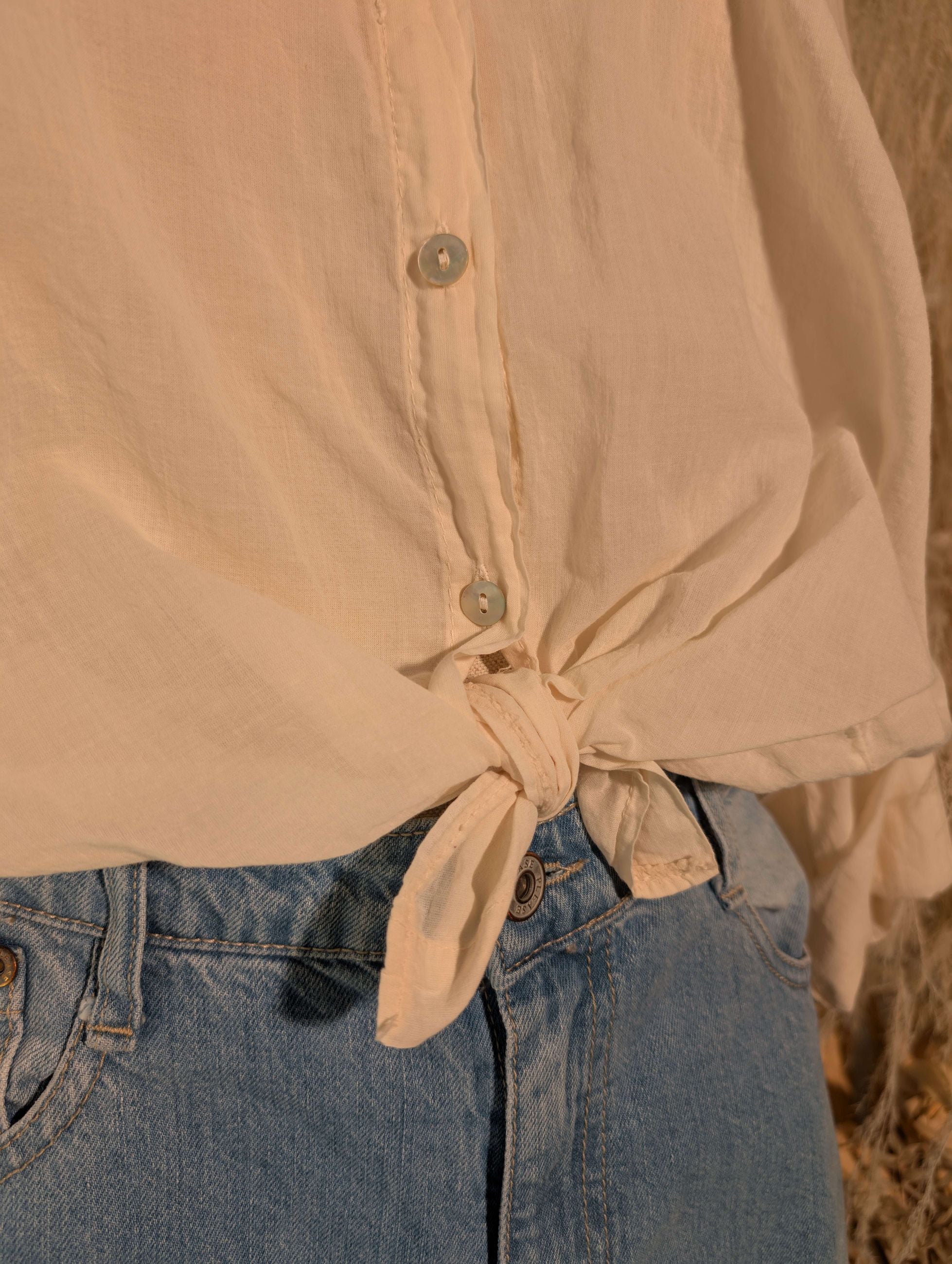 Camicia coreana in voile di cotone. - SHE_FLORENCE_LAB