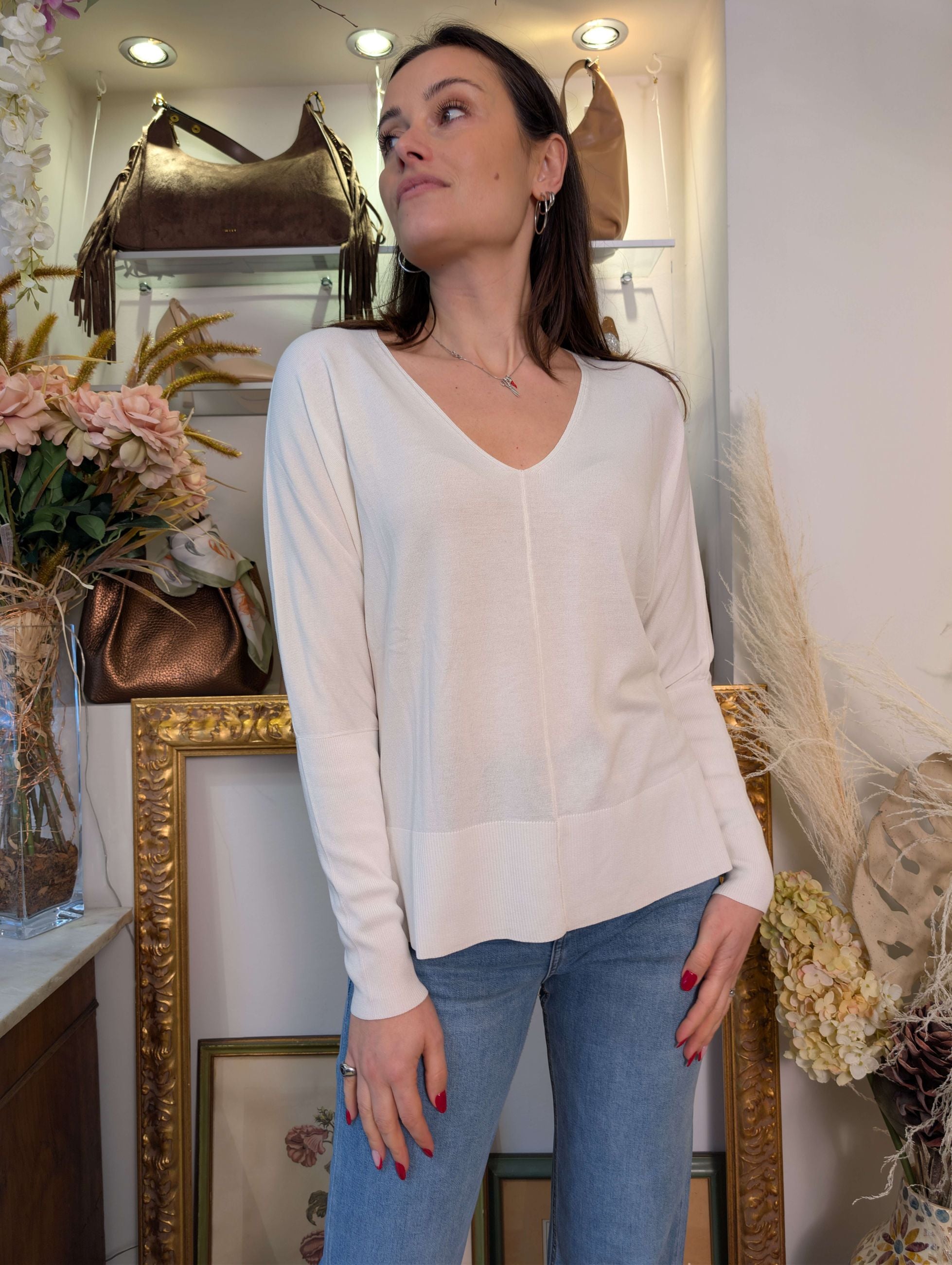 Maglia oversize scollo a V - MARKUP DONNA