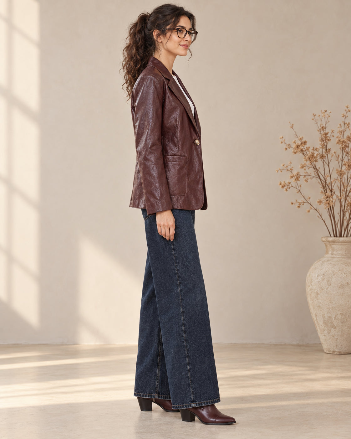 Blazer in Ecopelle Vintage - SHE_FLORENCE_LAB