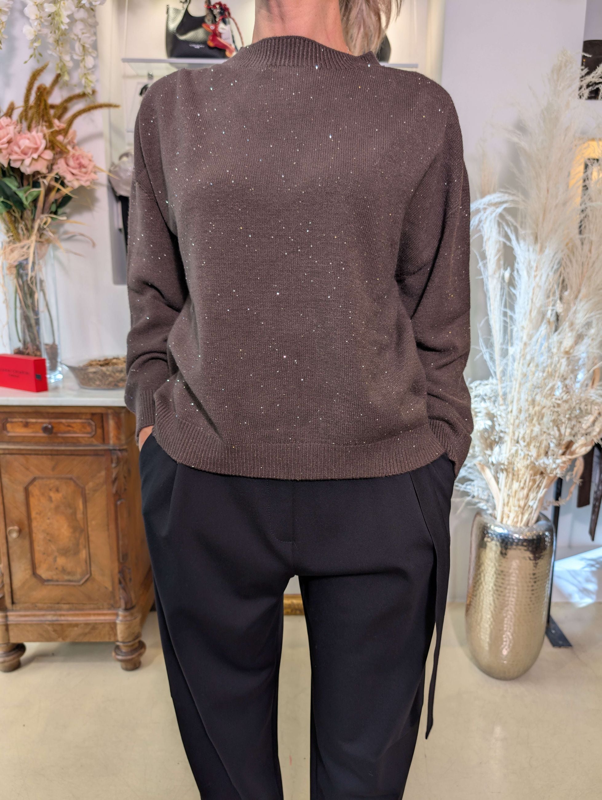 MAGLIA PAILLETTES GIROCOLLO - HAVE ONE
