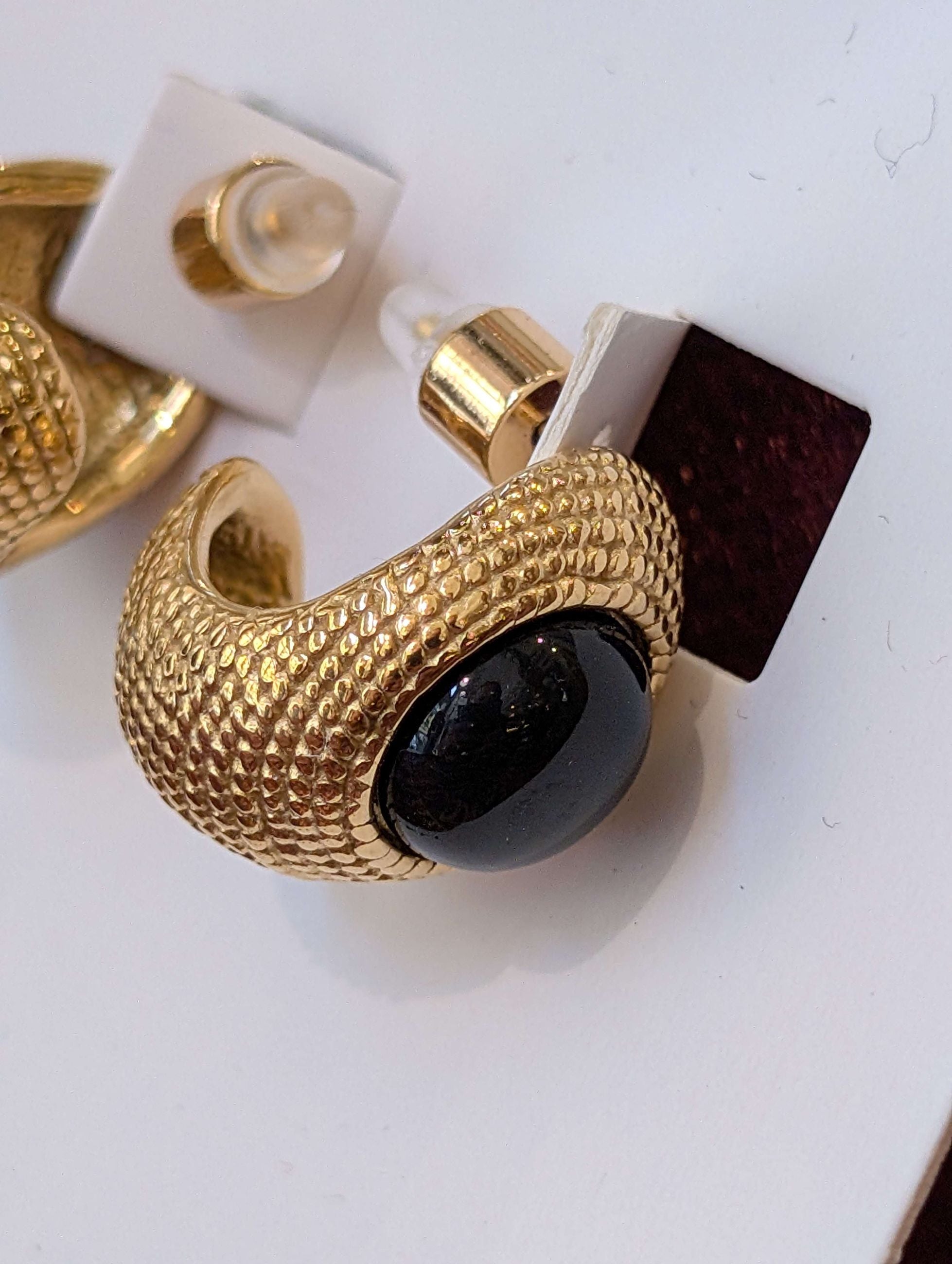ORECCHINI VINTAGE CON PIETRA NERO ORO - NALI'